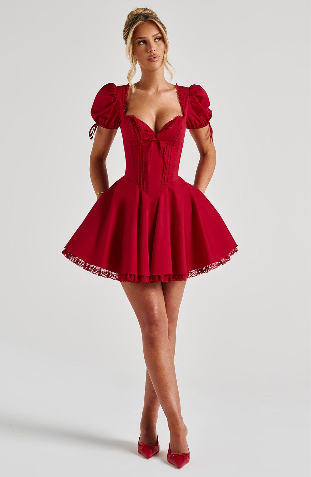 Flourenne Anaya Mini Dress in Red