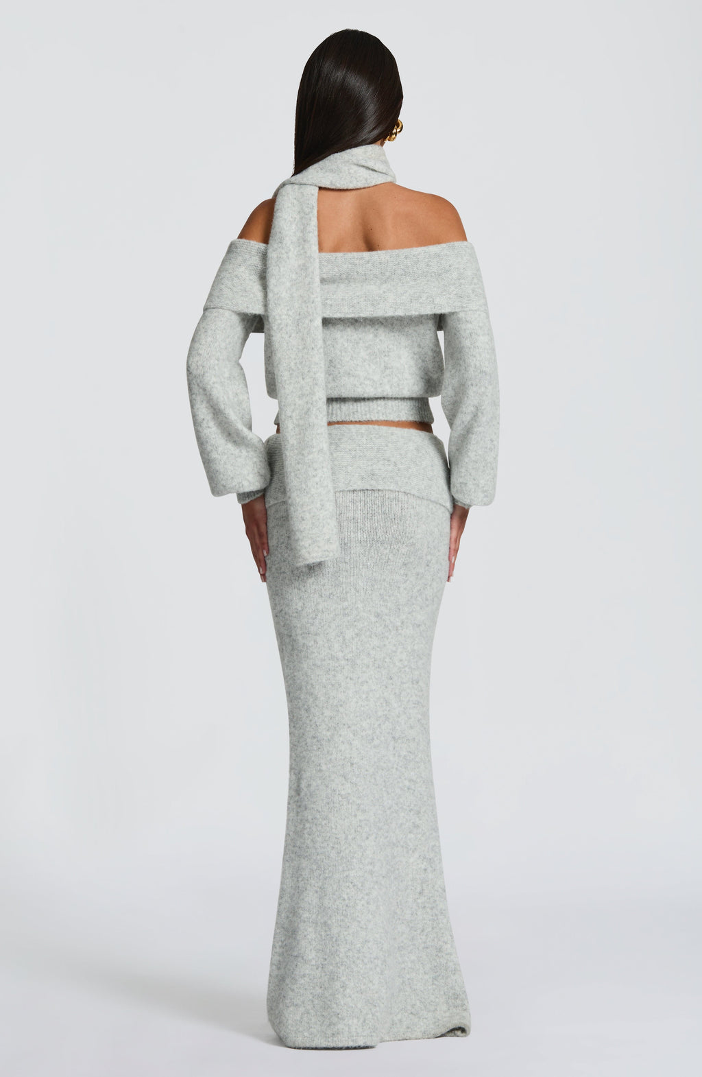 Flourenne Andra Top in Light Grey Marl
