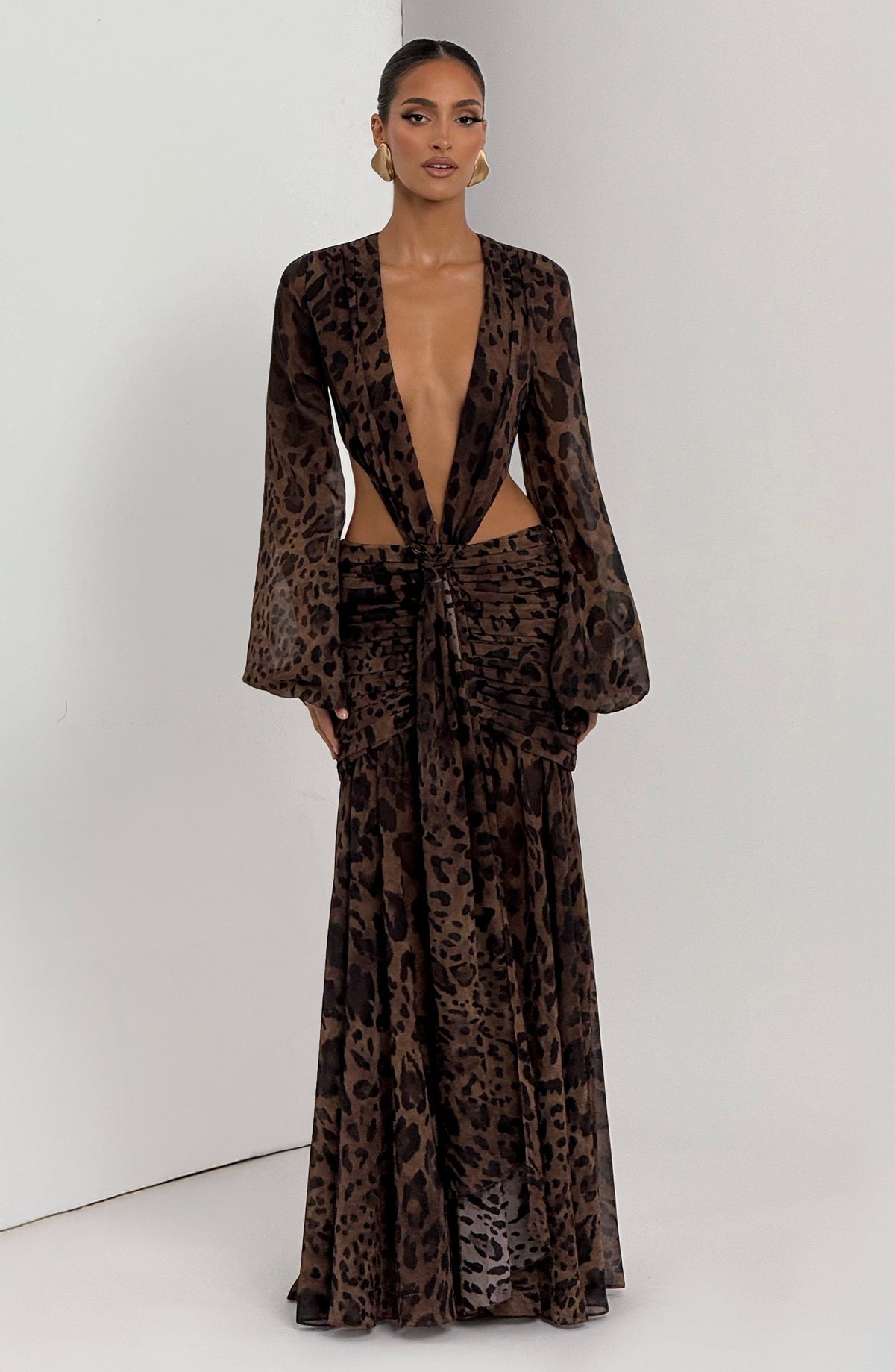 Flourenne Andreia Maxi Dress in Leopard Print