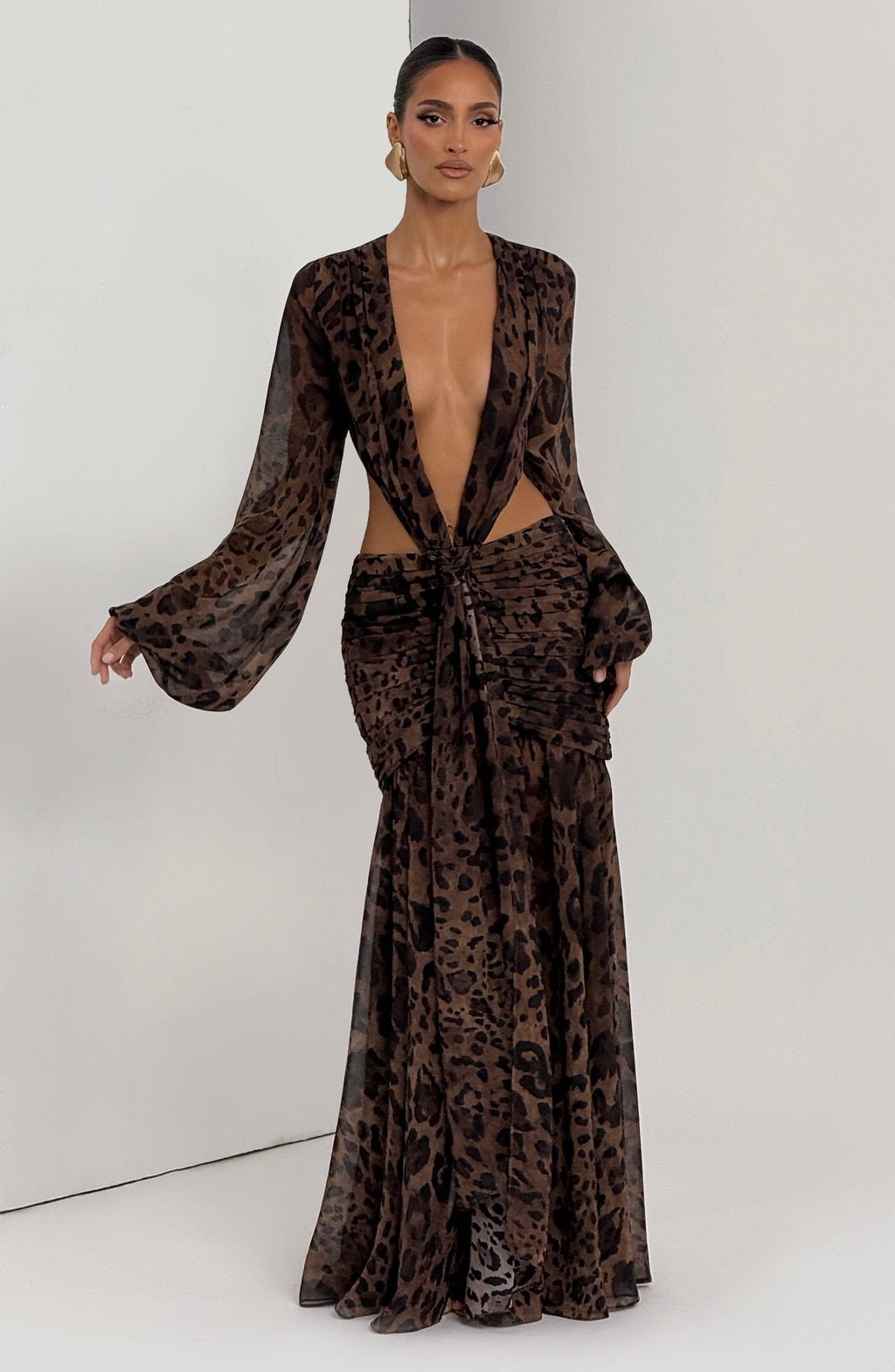 Flourenne Andreia Maxi Dress in Leopard Print