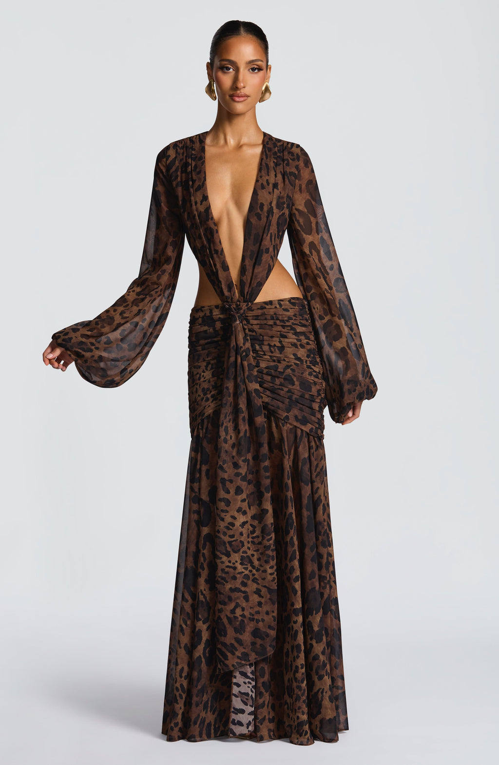 Flourenne Andreia Maxi Dress in Leopard Print