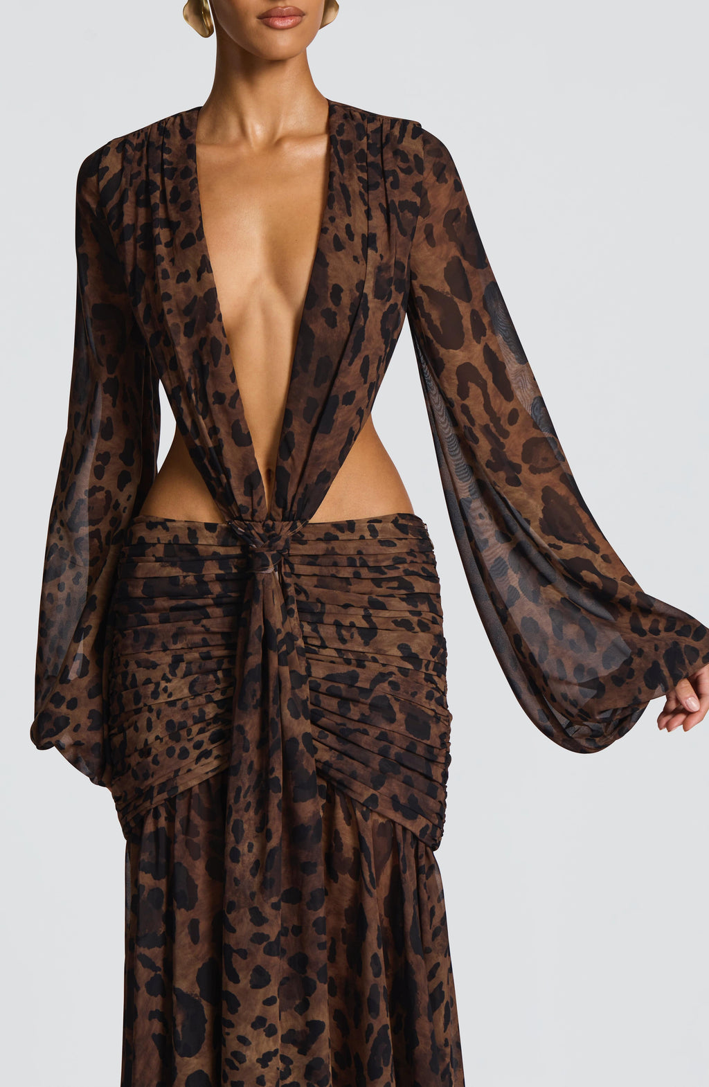 Flourenne Andreia Maxi Dress in Leopard Print