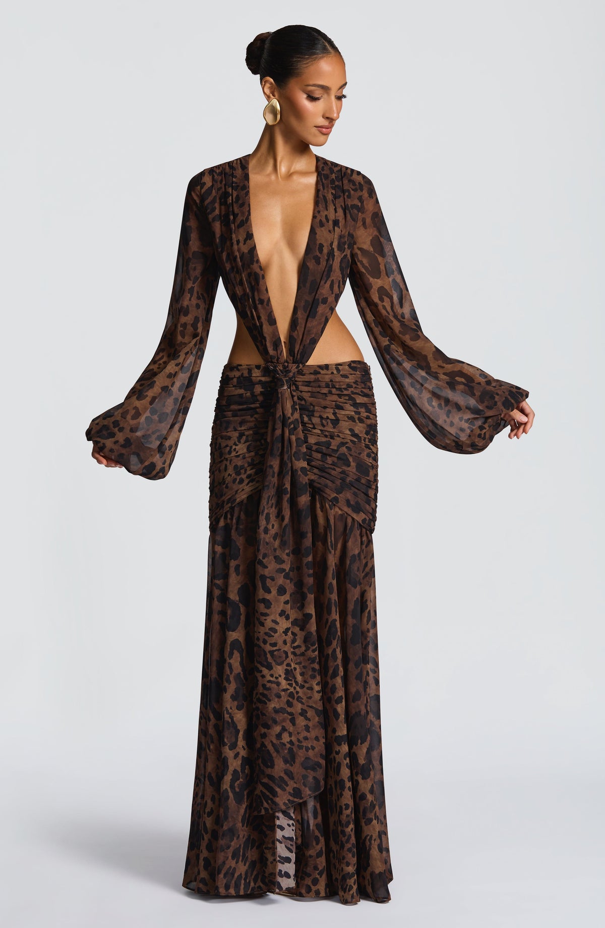 Flourenne Andreia Maxi Dress in Leopard Print