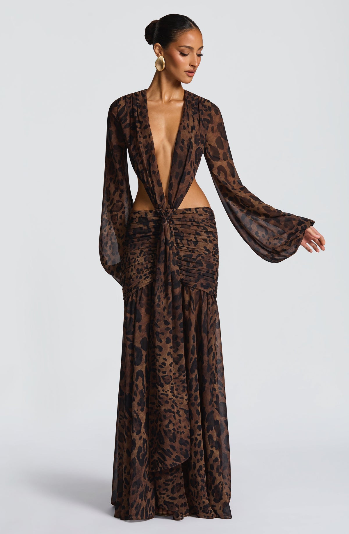 Flourenne Andreia Maxi Dress in Leopard Print