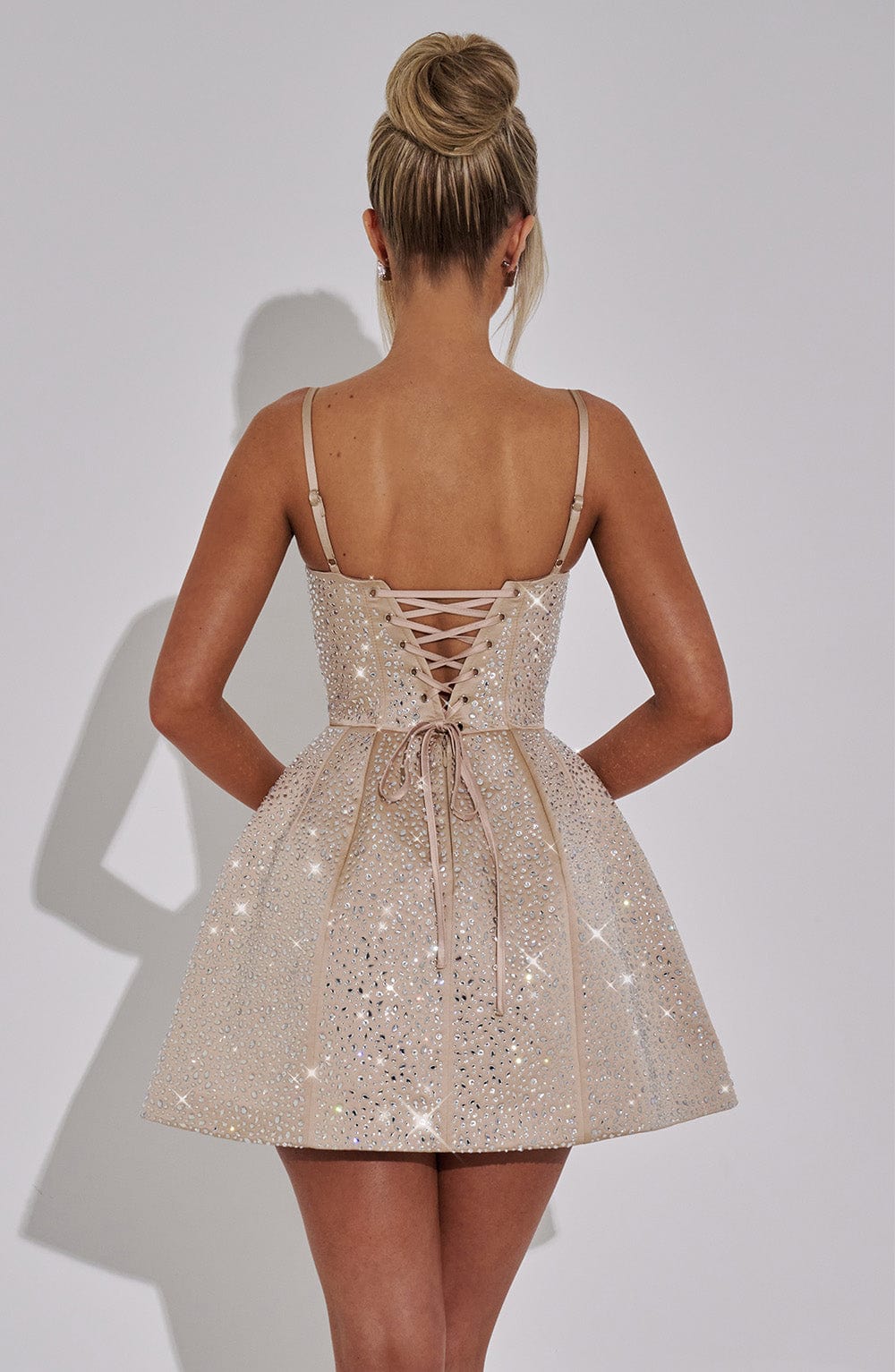 Flourenne Angeline Mini Dress in Champagne