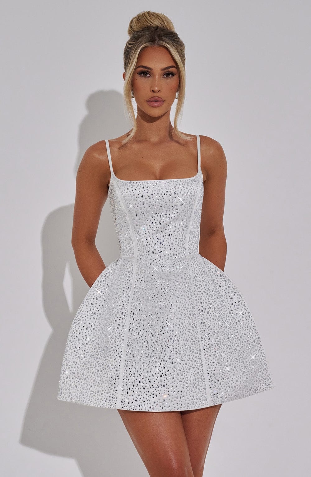 Flourenne Angeline Mini Dress in Ivory