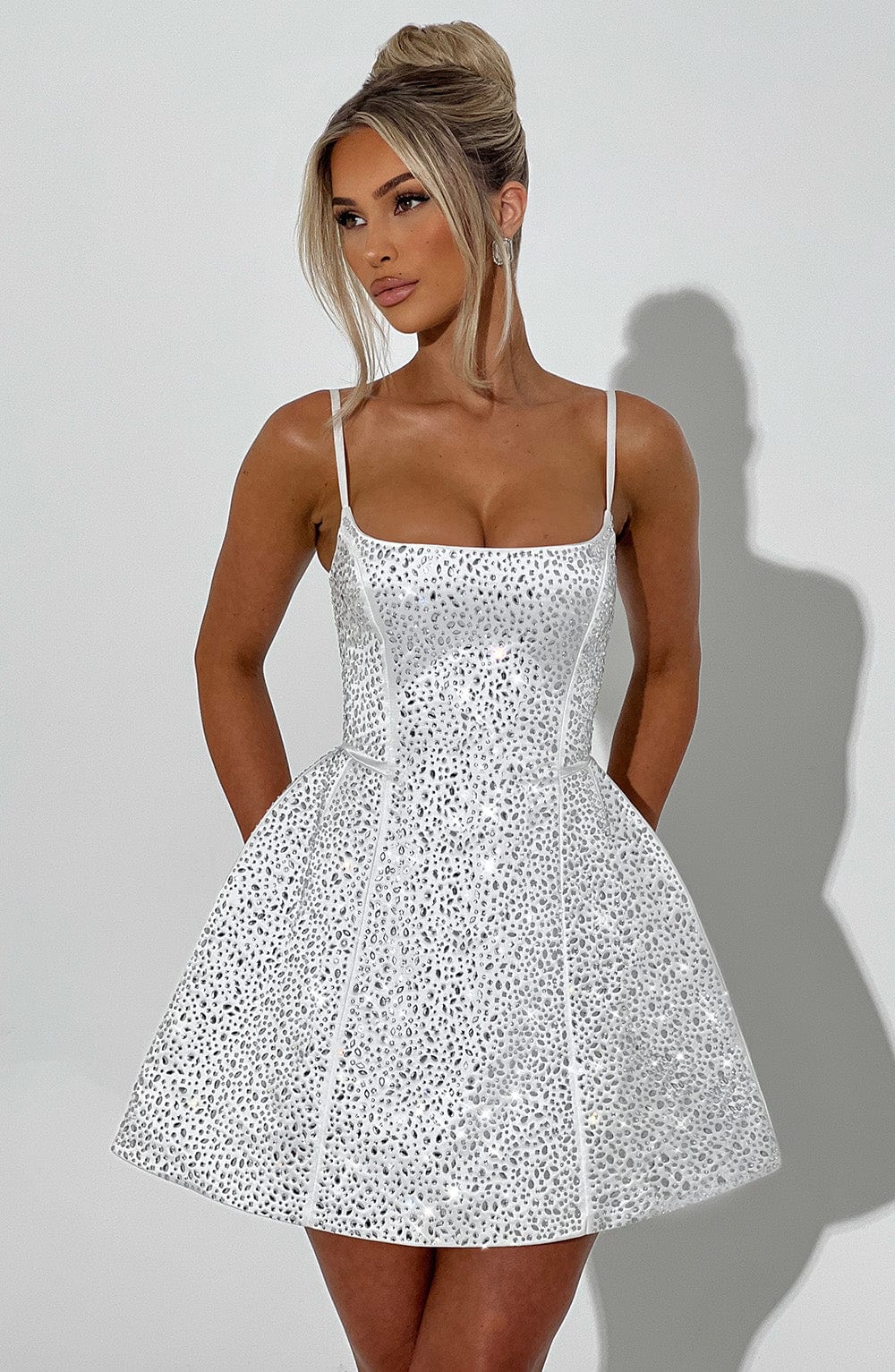 Flourenne Angeline Mini Dress in Ivory