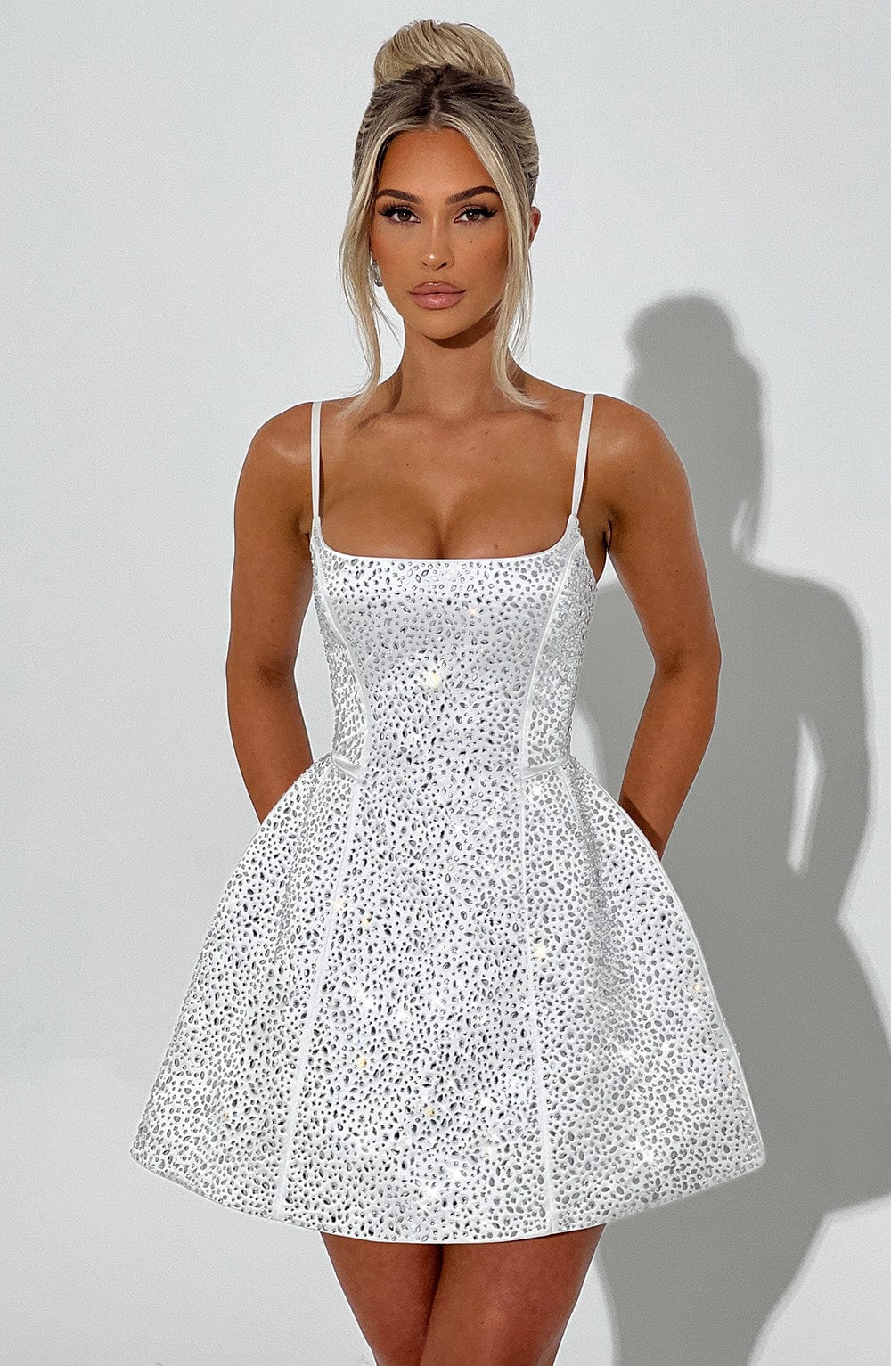 Flourenne Angeline Mini Dress in Ivory