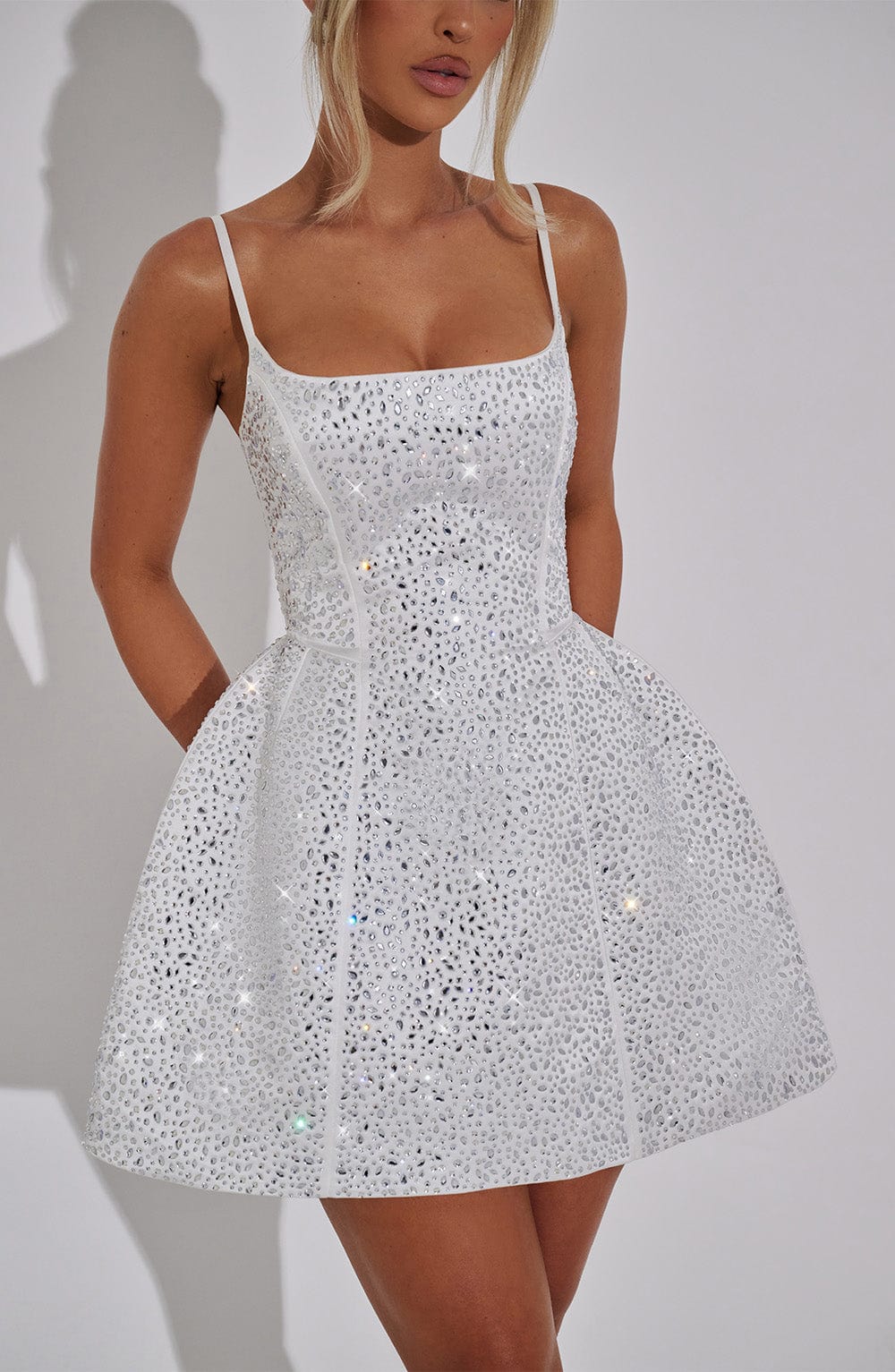 Flourenne Angeline Mini Dress in Ivory