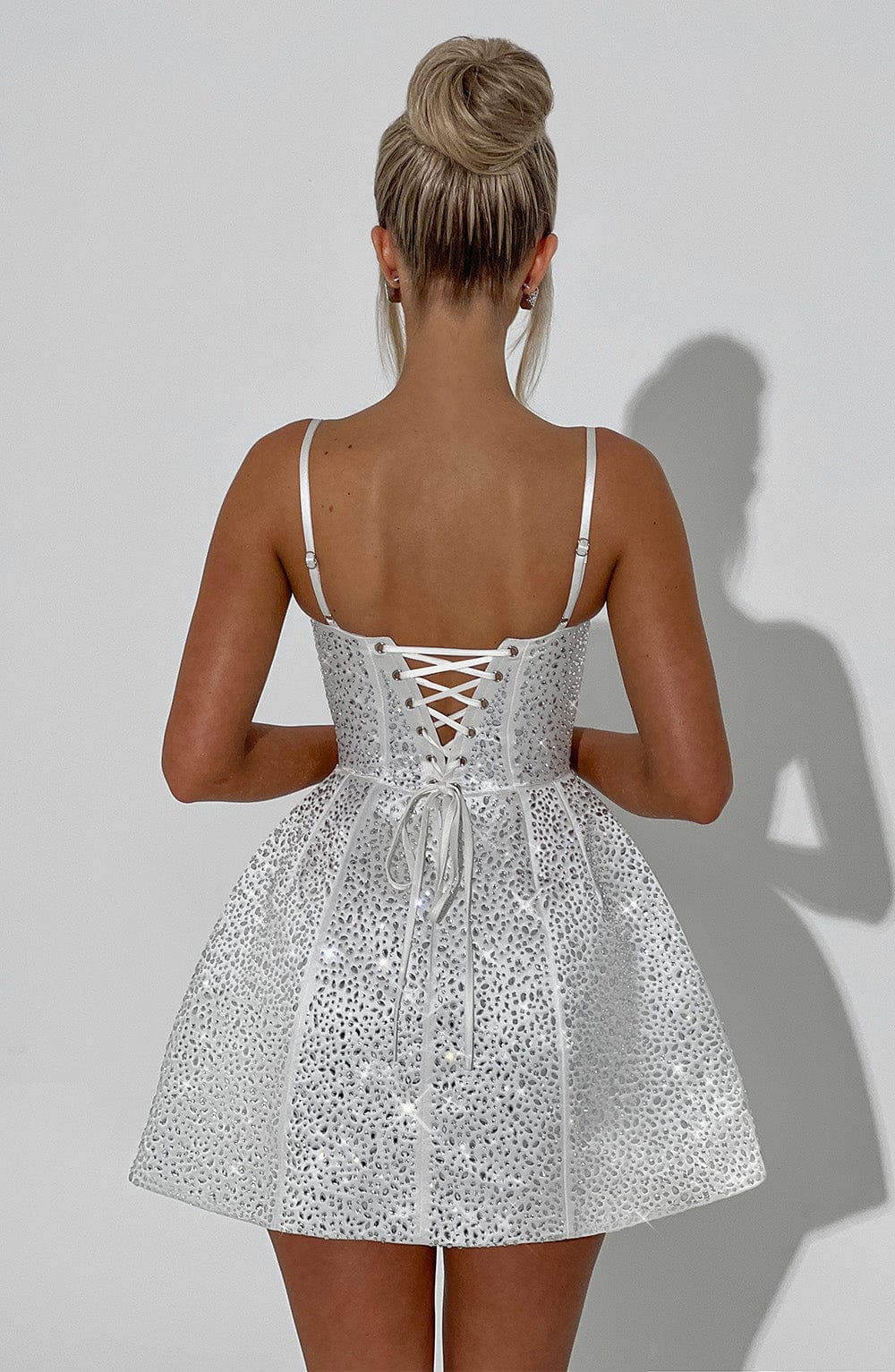 Flourenne Angeline Mini Dress in Ivory