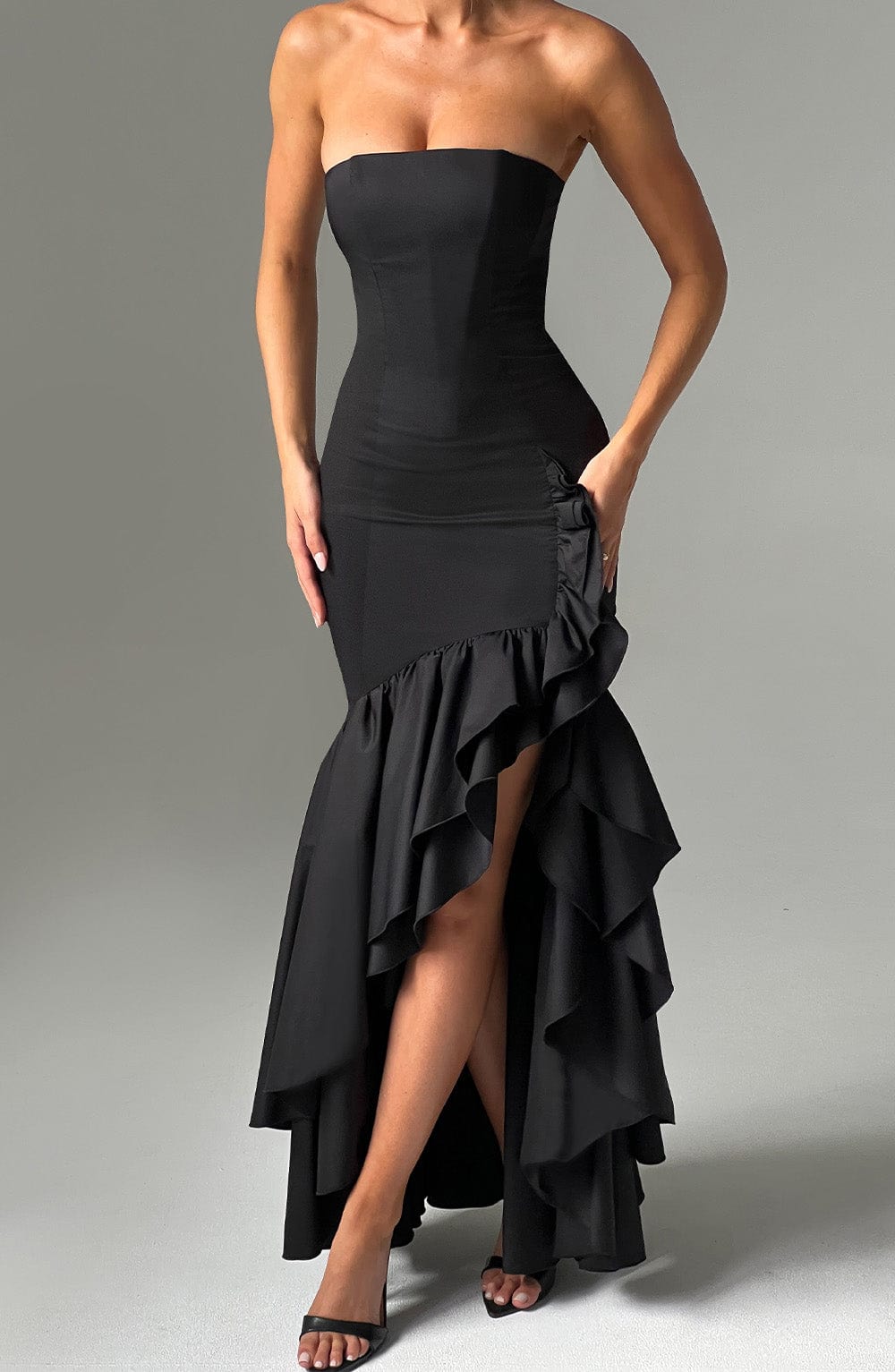 Flourenne Angelique Maxi Dress in Black