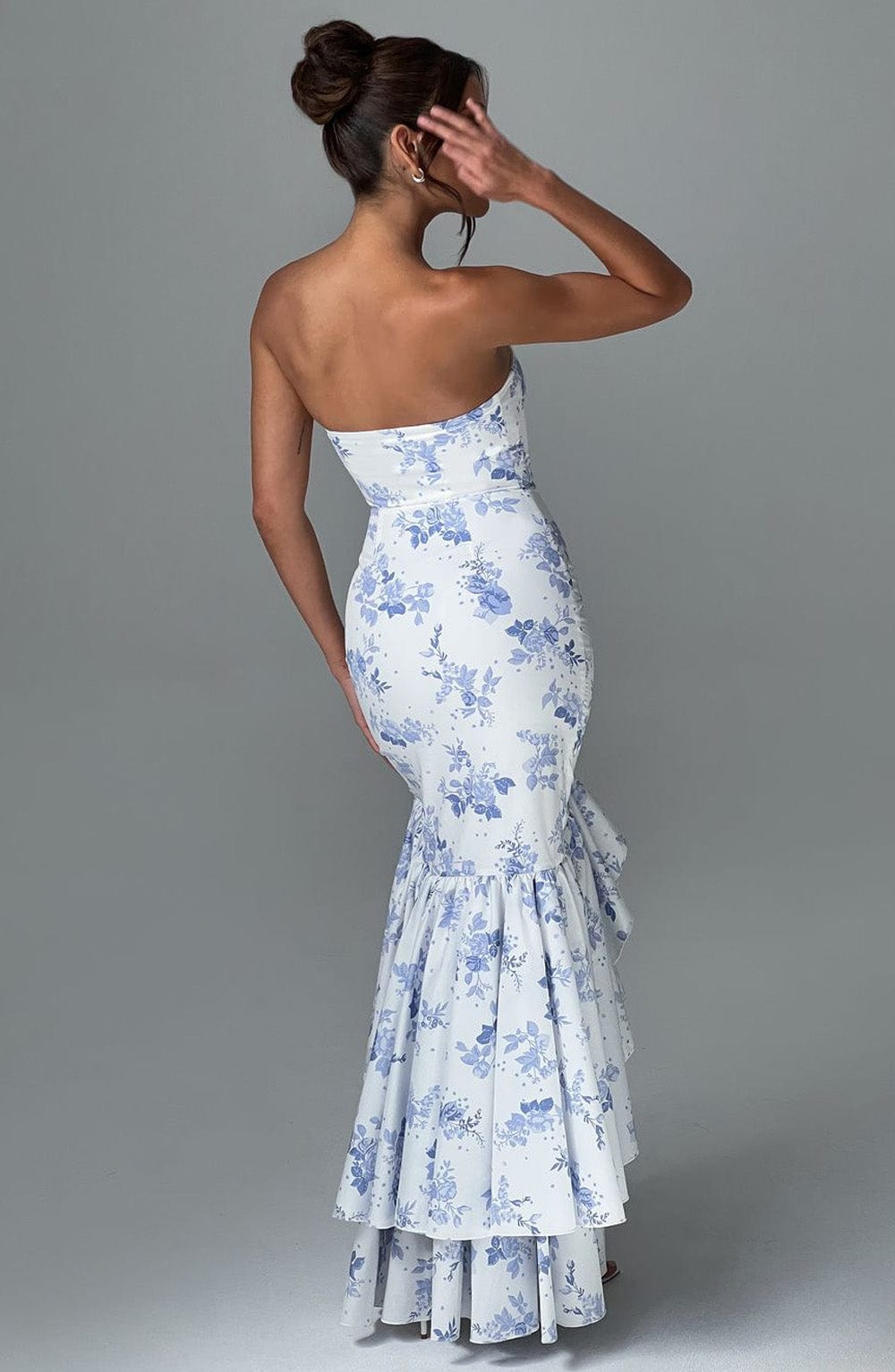 Flourenne Angelique Maxi Dress in Blue Floral Print