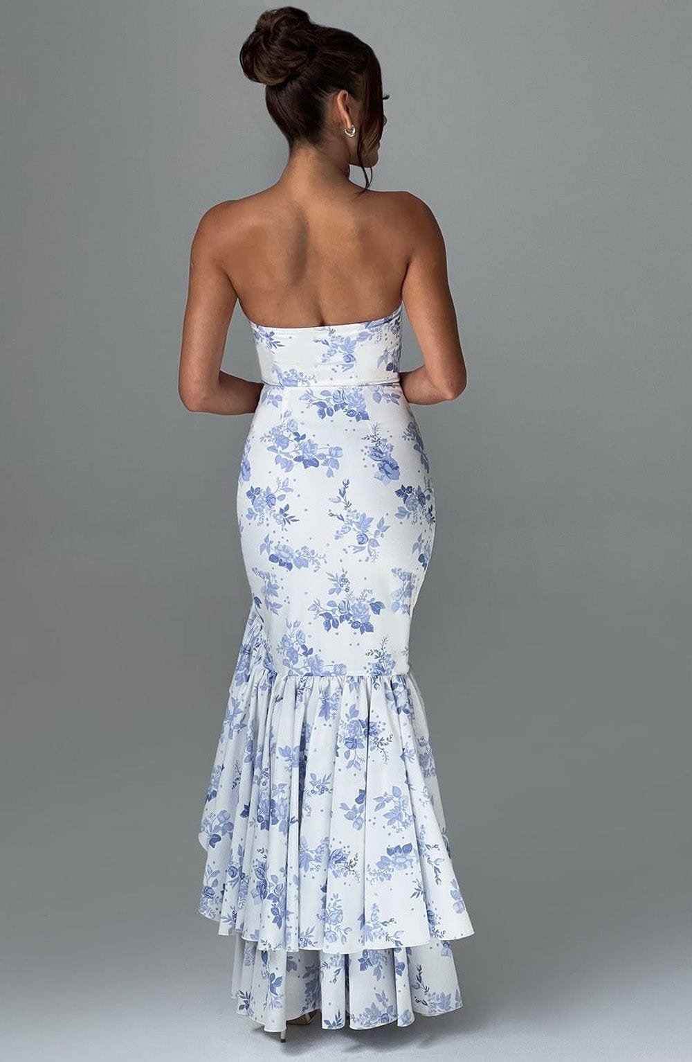 Flourenne Angelique Maxi Dress in Blue Floral Print