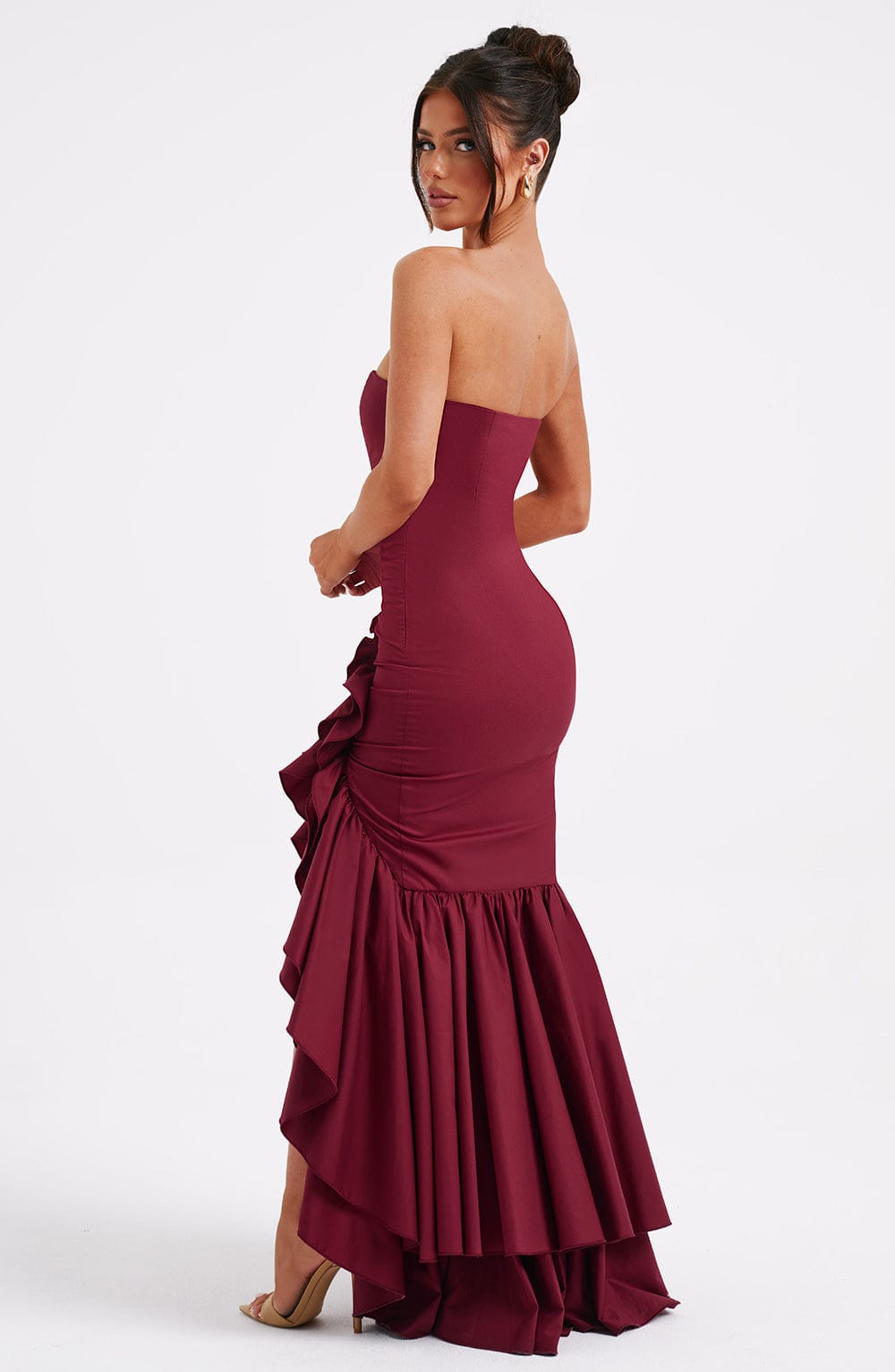 Flourenne Angelique Maxi Dress in Burgundy