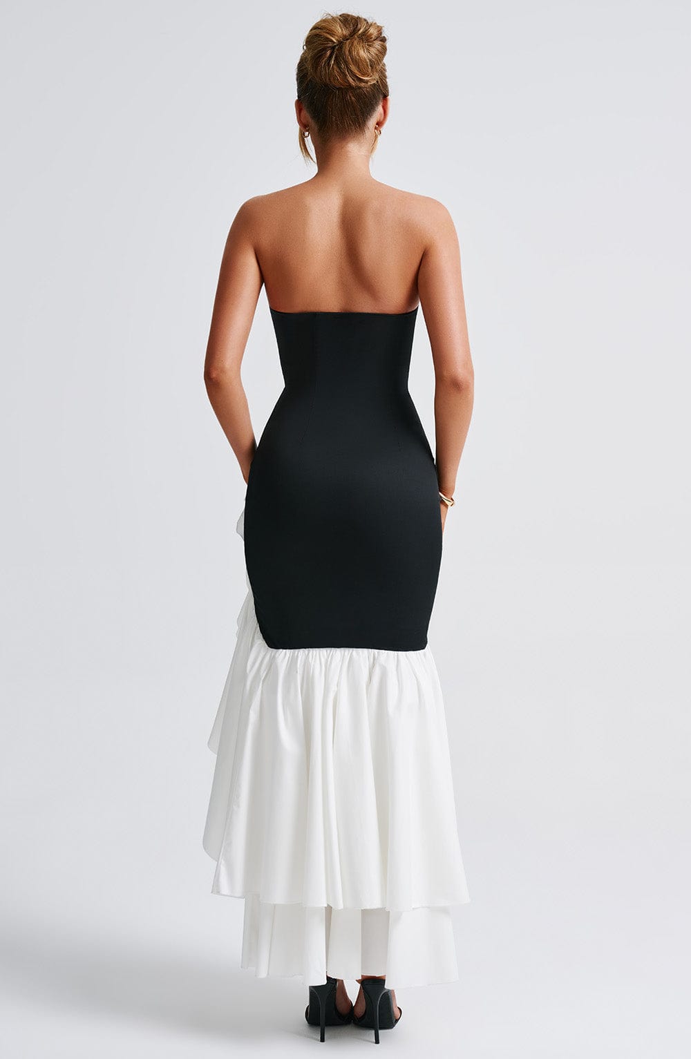 Flourenne Angelique Maxi Dress in Black/White