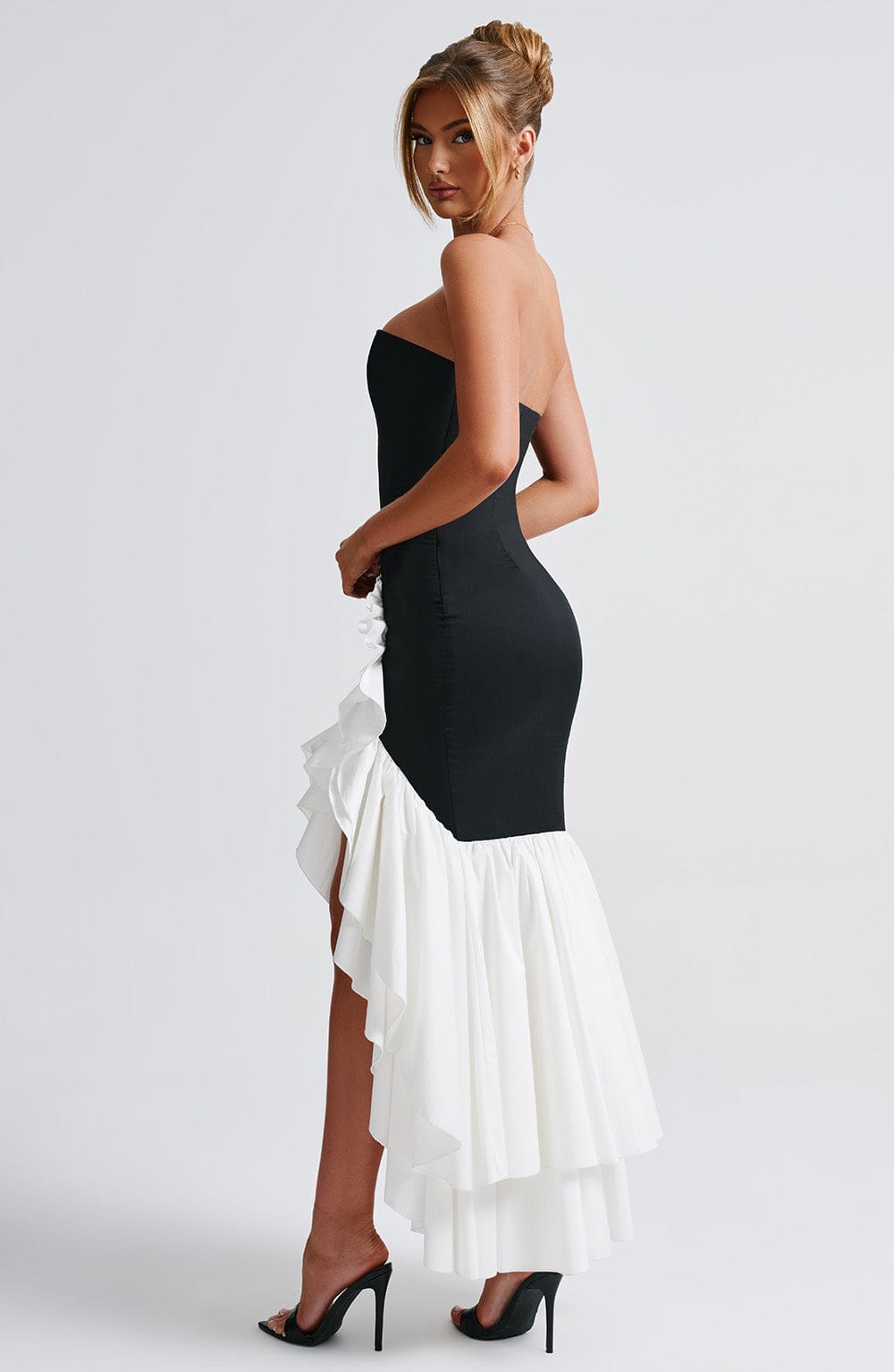 Flourenne Angelique Maxi Dress in Black/White