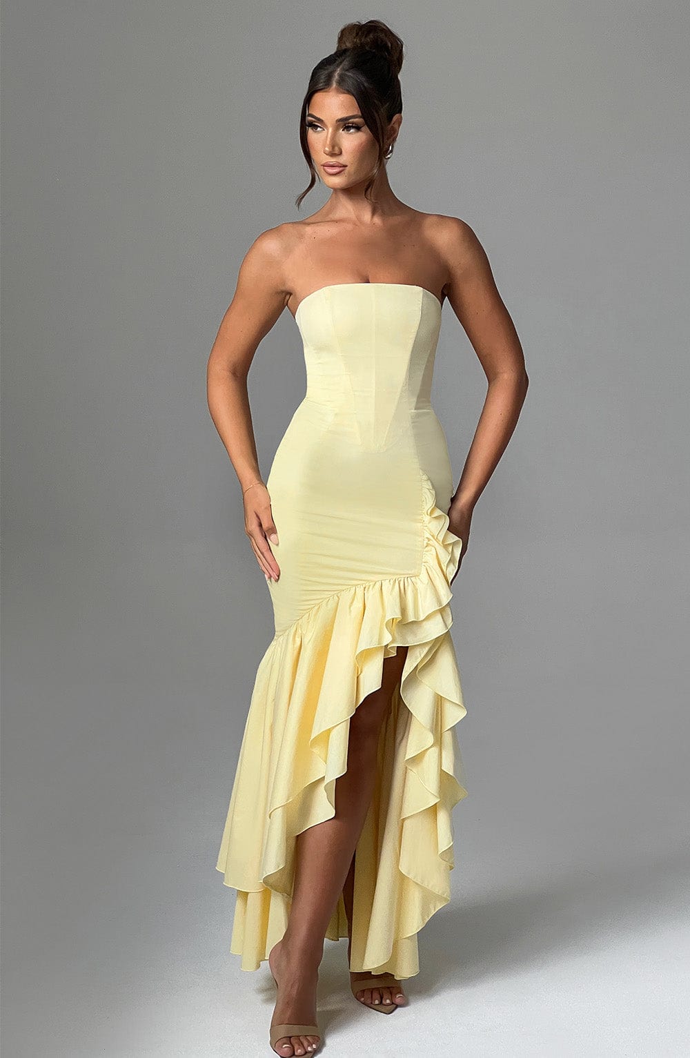 Flourenne Angelique Maxi Dress in Lemon