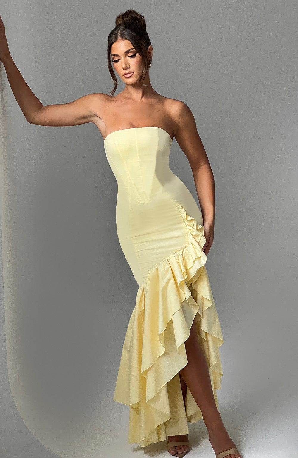 Flourenne Angelique Maxi Dress in Lemon