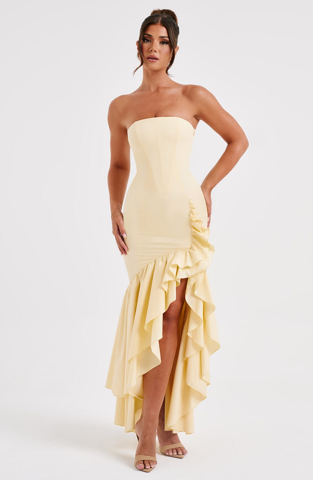 Flourenne Angelique Maxi Dress in Lemon