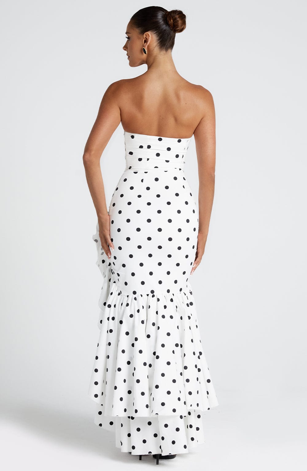 Flourenne Angelique Maxi Dress in Black Polka Dot Print