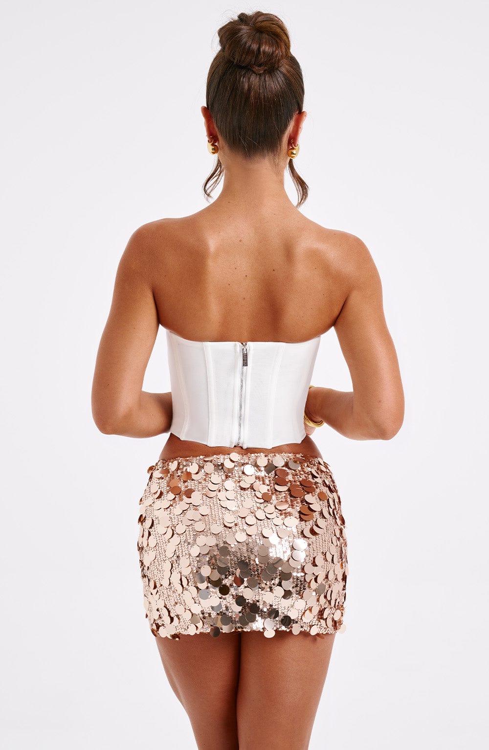 Flourenne Anita Mini Skirt in Gold