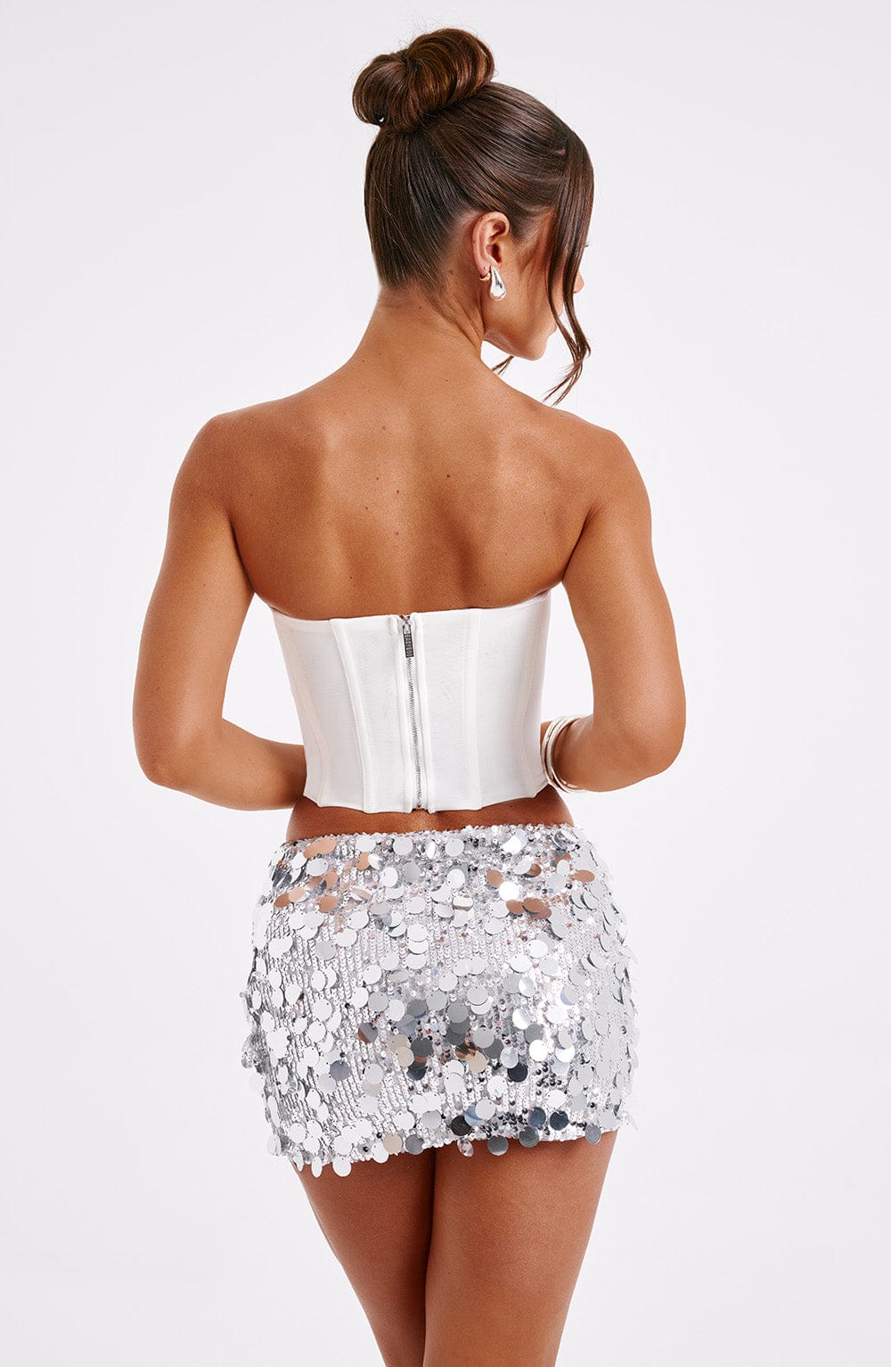 Flourenne Anita Mini Skirt in Silver
