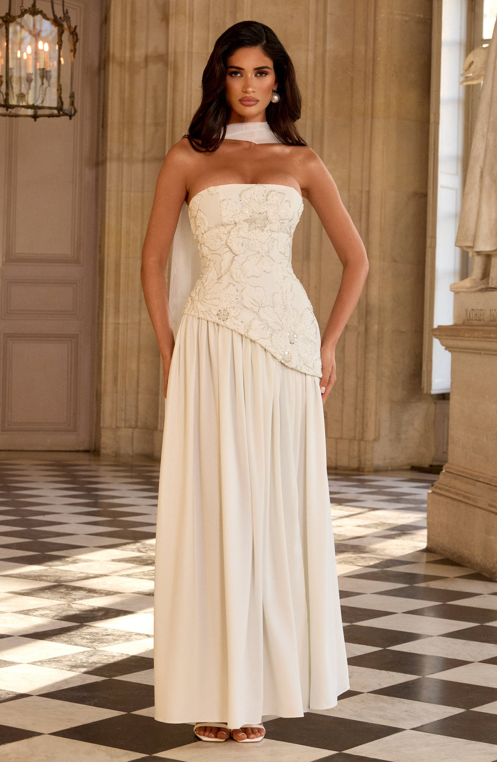 Flourenne Anneka Maxi Dress in Ivory