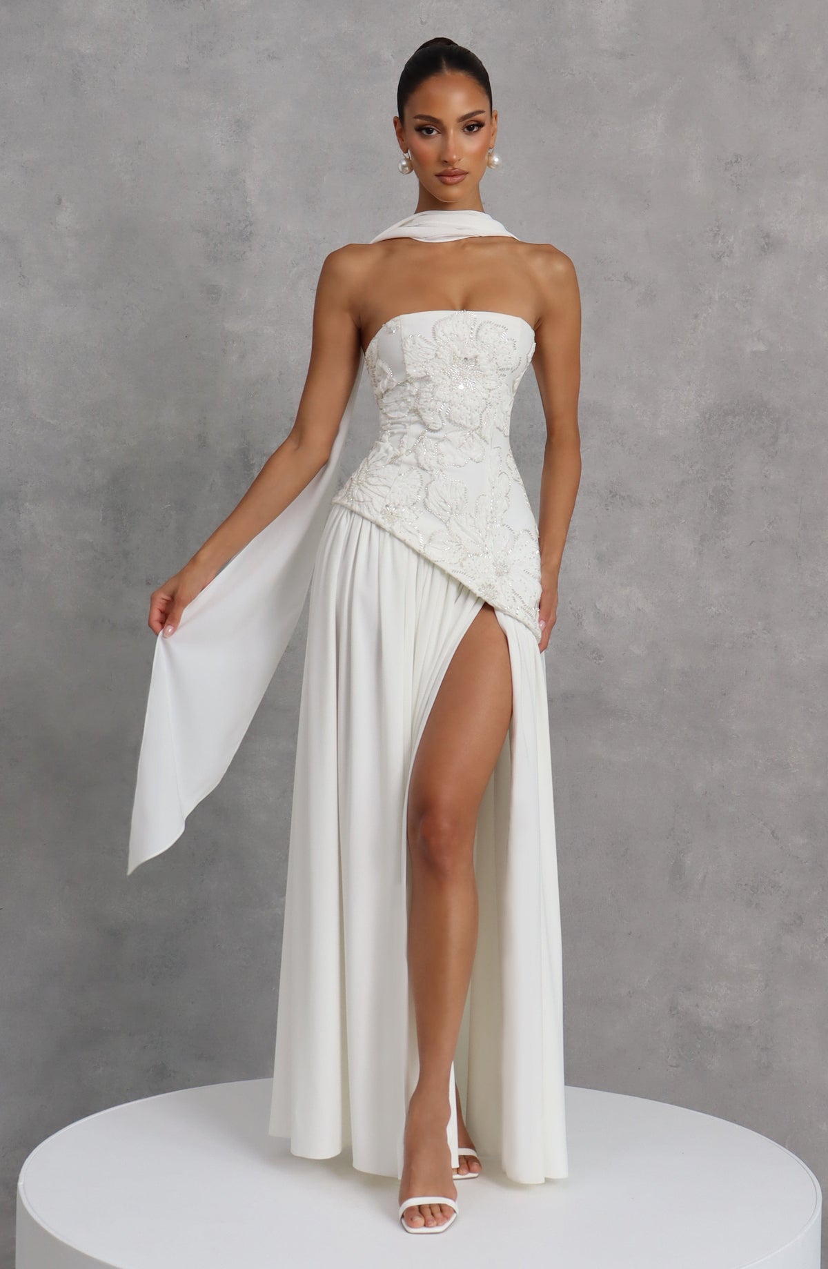 Flourenne Anneka Maxi Dress in Ivory