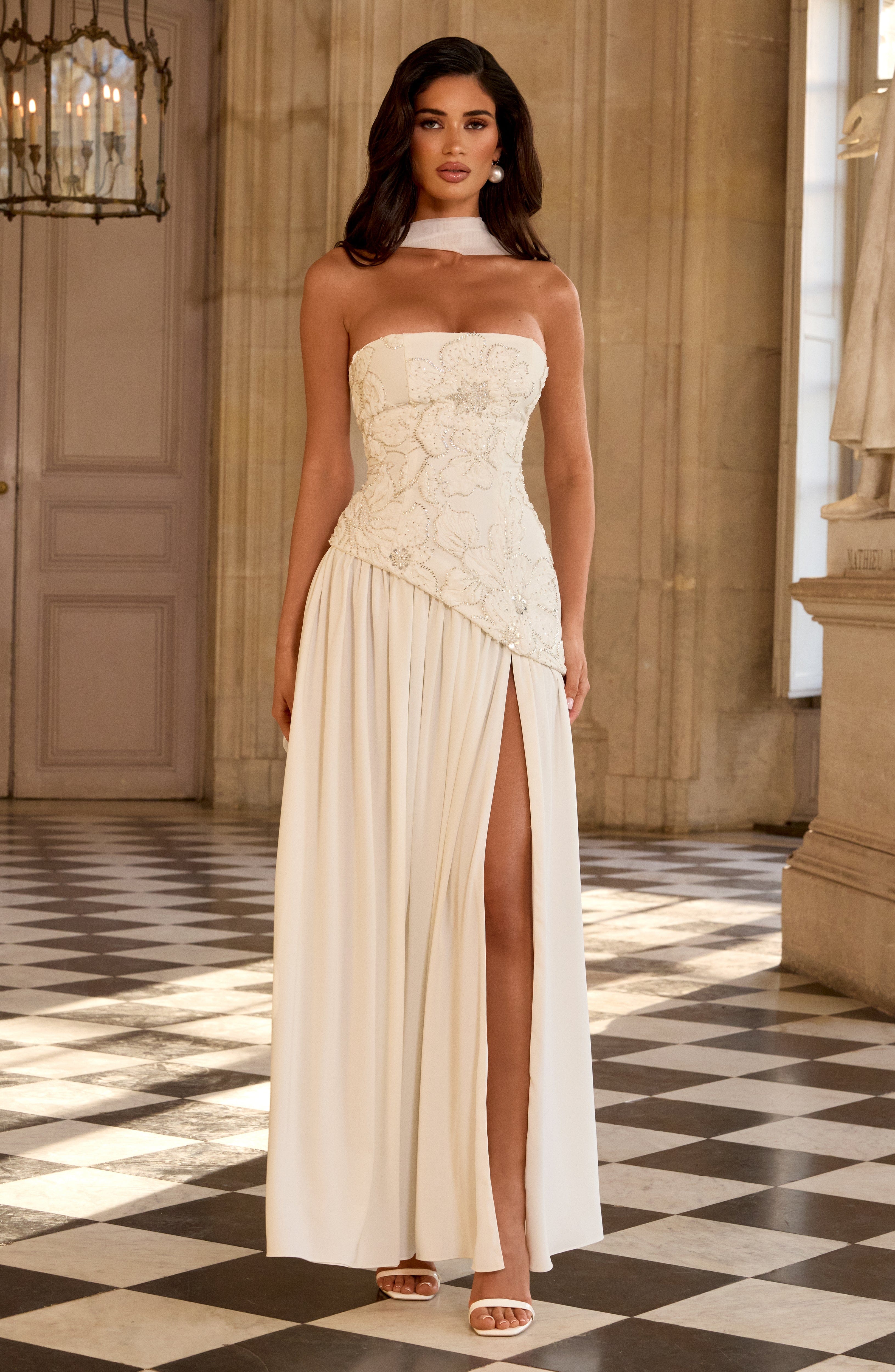 Flourenne Anneka Maxi Dress in Ivory