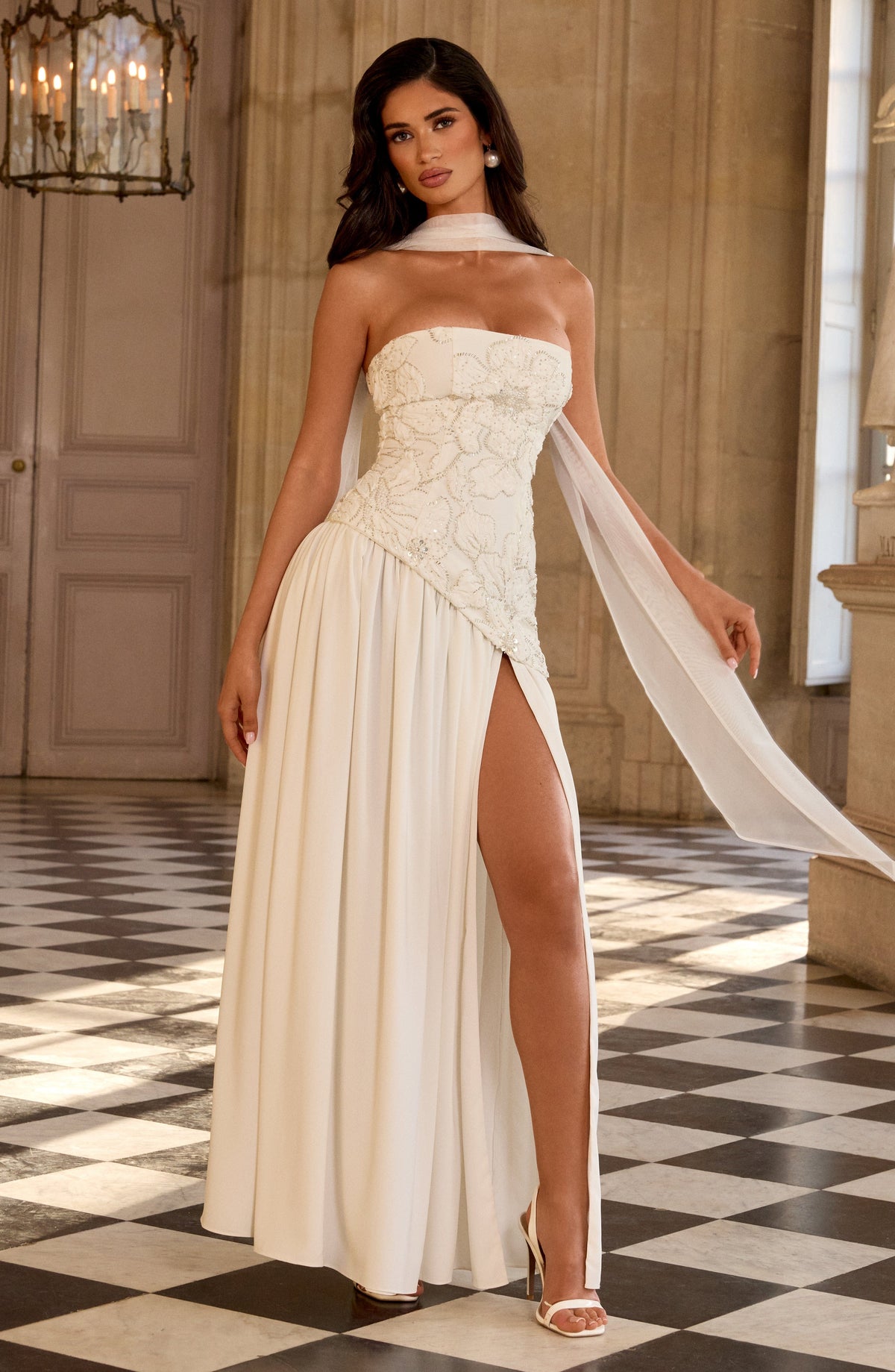 Flourenne Anneka Maxi Dress in Ivory