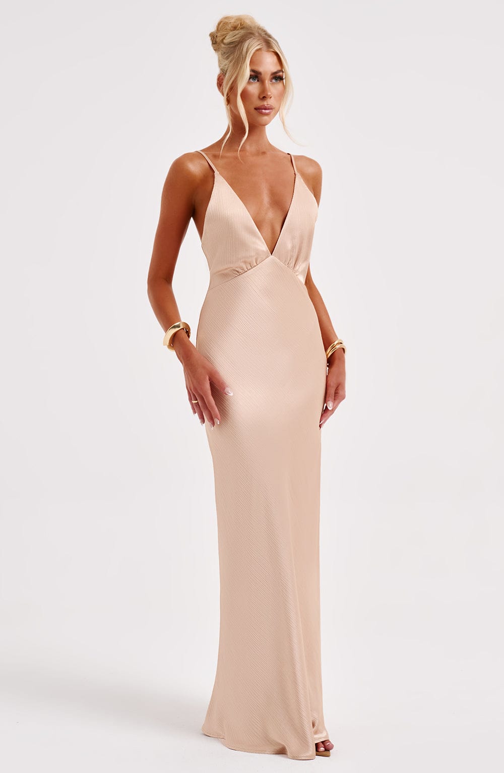 Flourenne Anya Maxi Dress in Champagne