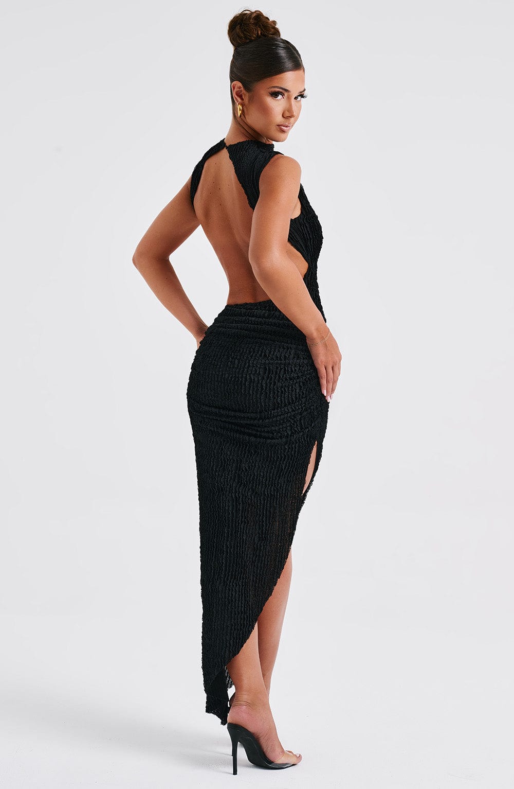 Flourenne Aphaia Midi Dress in Black