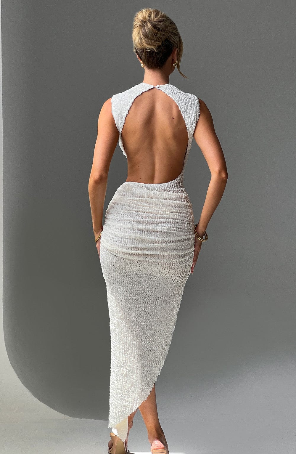 Flourenne Aphaia Midi Dress in Ivory