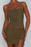 Flourenne Aria Mini Skirt in Khaki