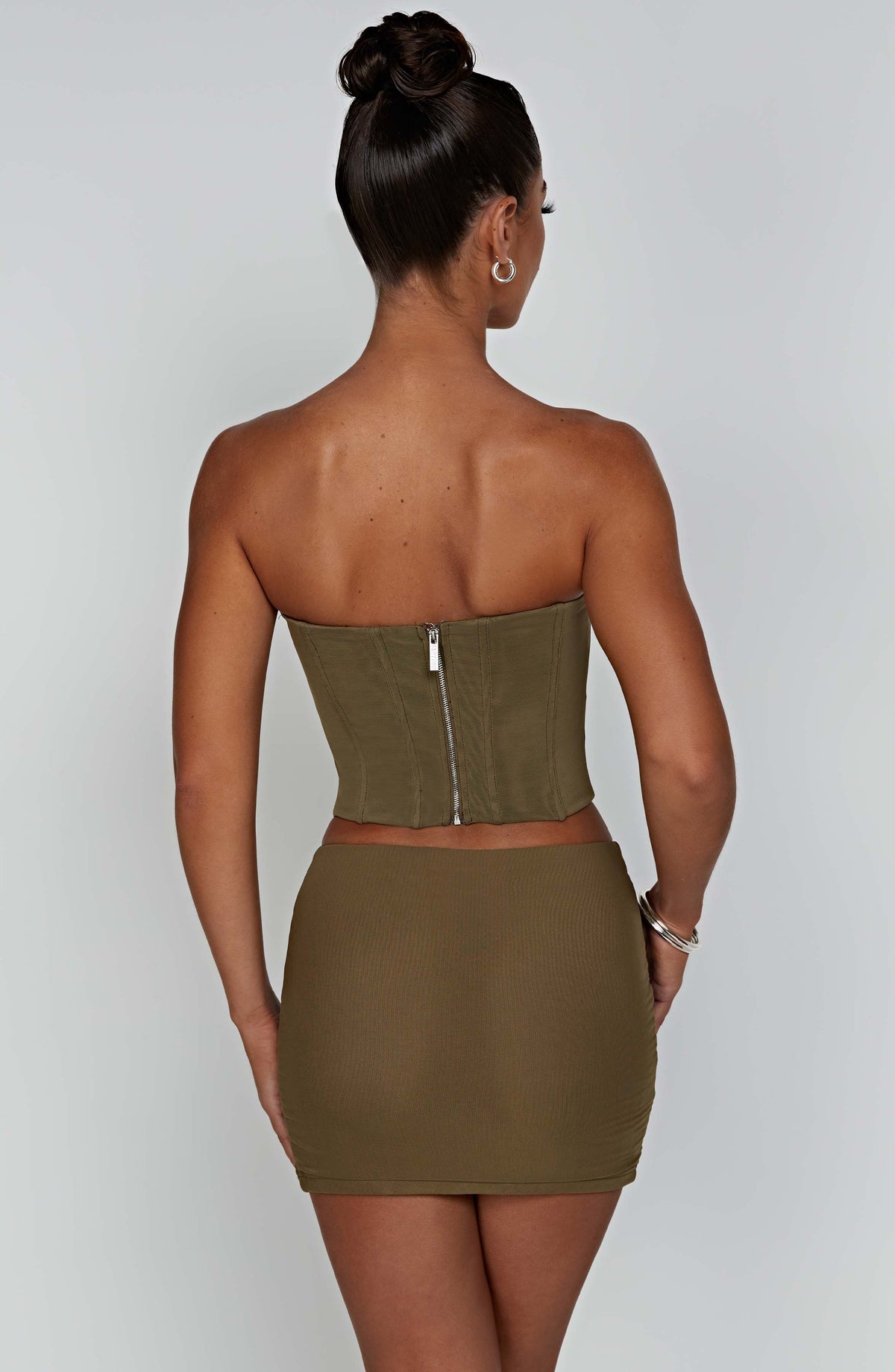 Flourenne Aria Mini Skirt in Khaki