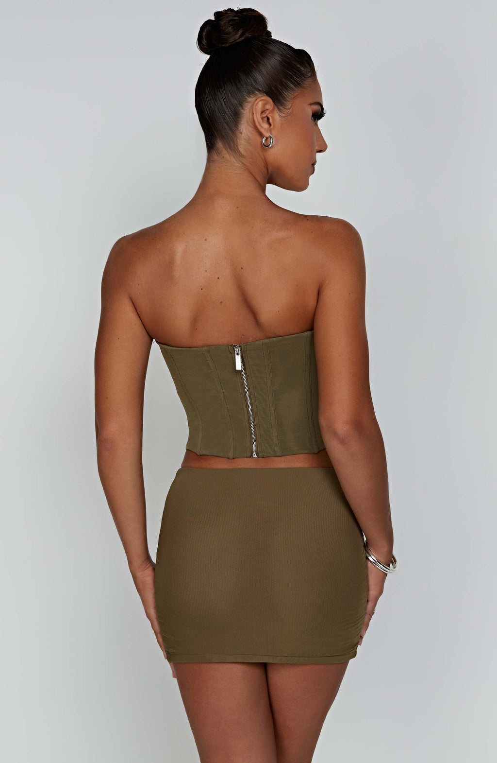 Flourenne Aria Mini Skirt in Khaki
