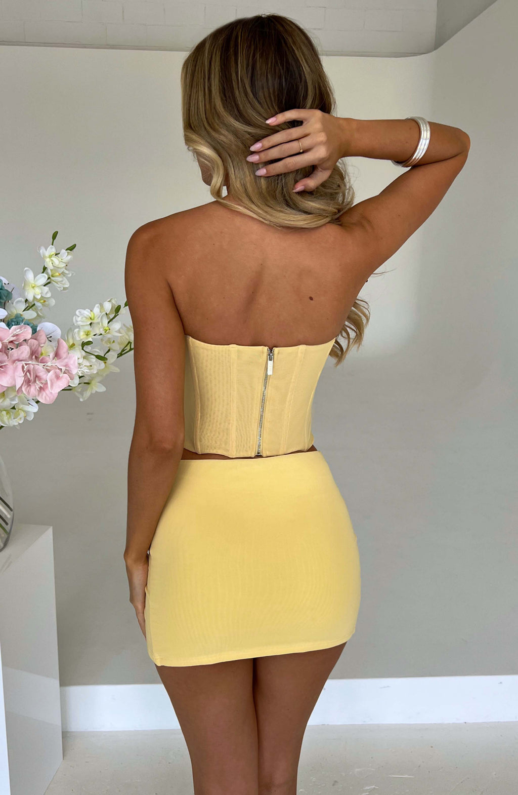 Flourenne Aria Mini Skirt in Lemon