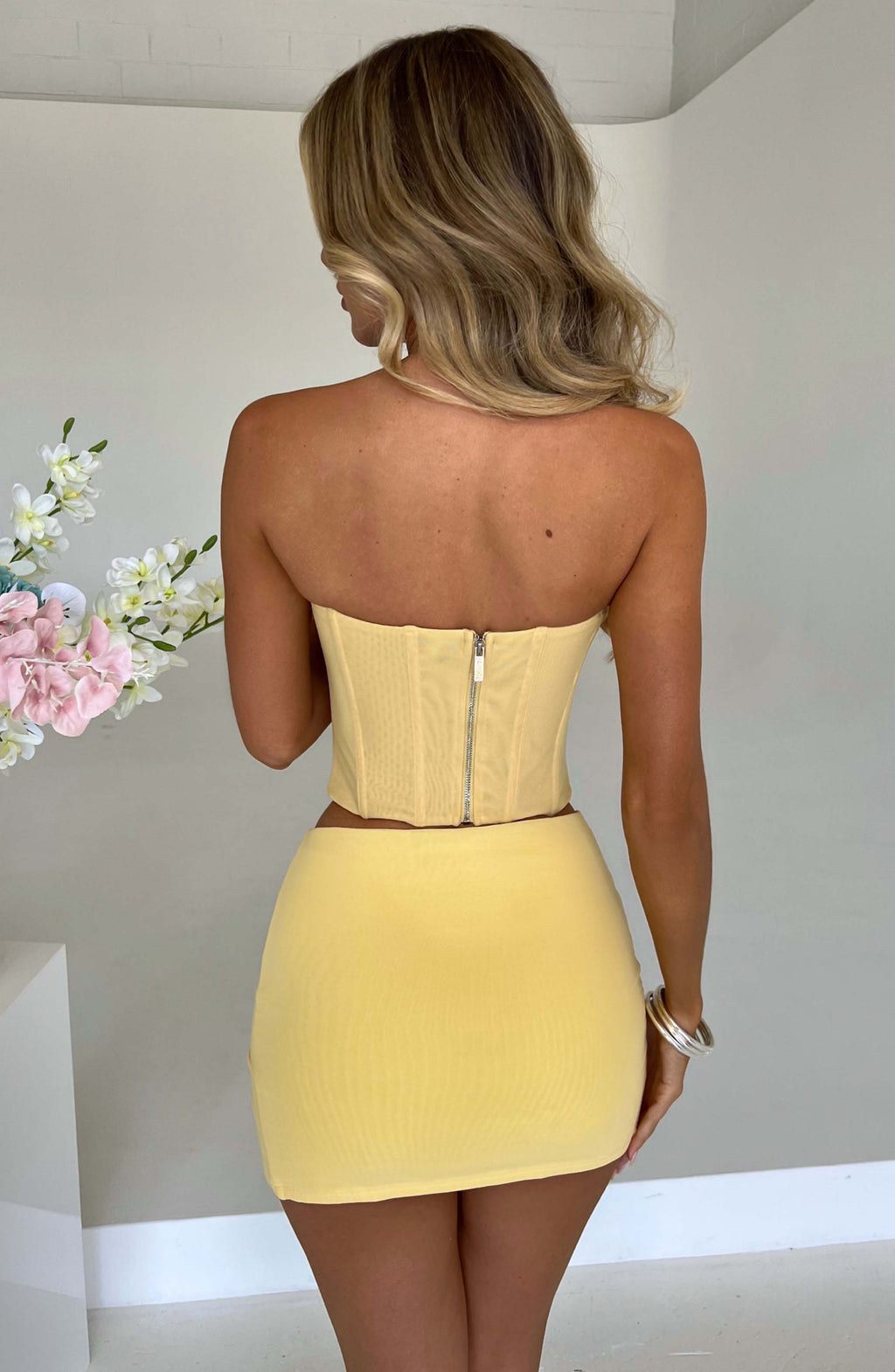 Flourenne Aria Mini Skirt in Lemon