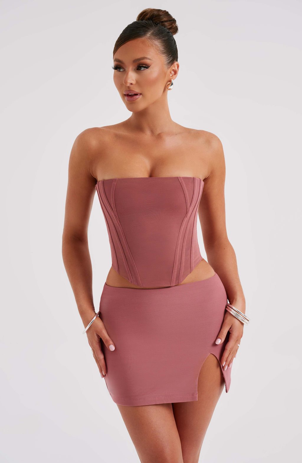 Flourenne Aria Mini Skirt in Rose Pink