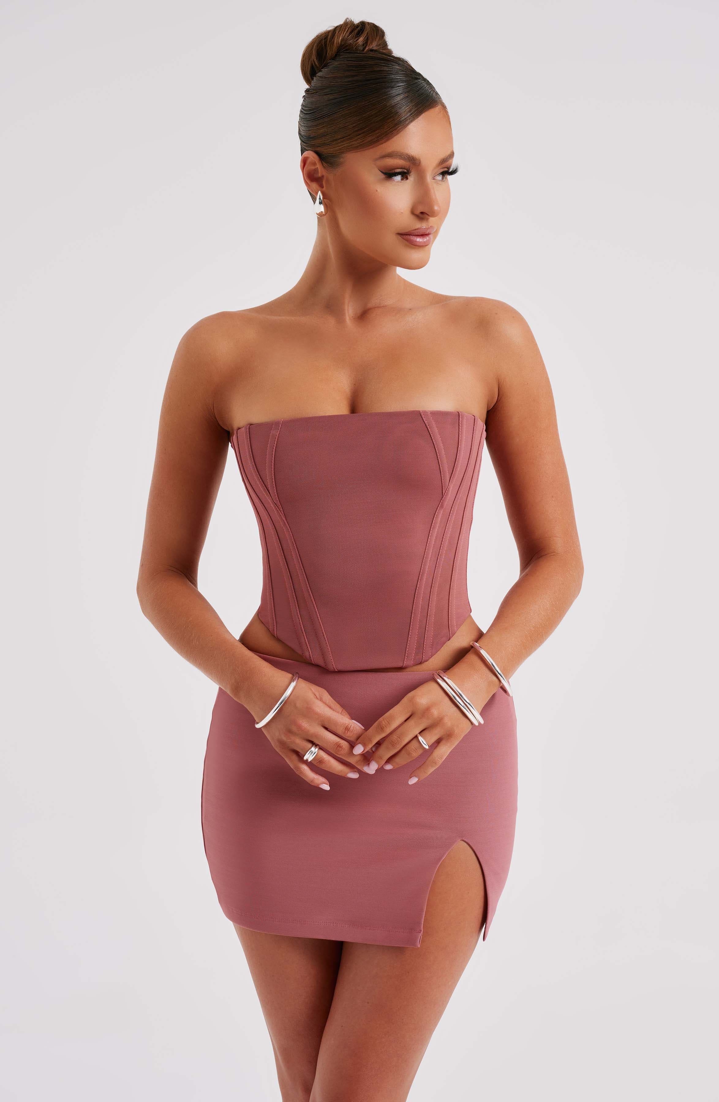 Flourenne Aria Mini Skirt in Rose Pink