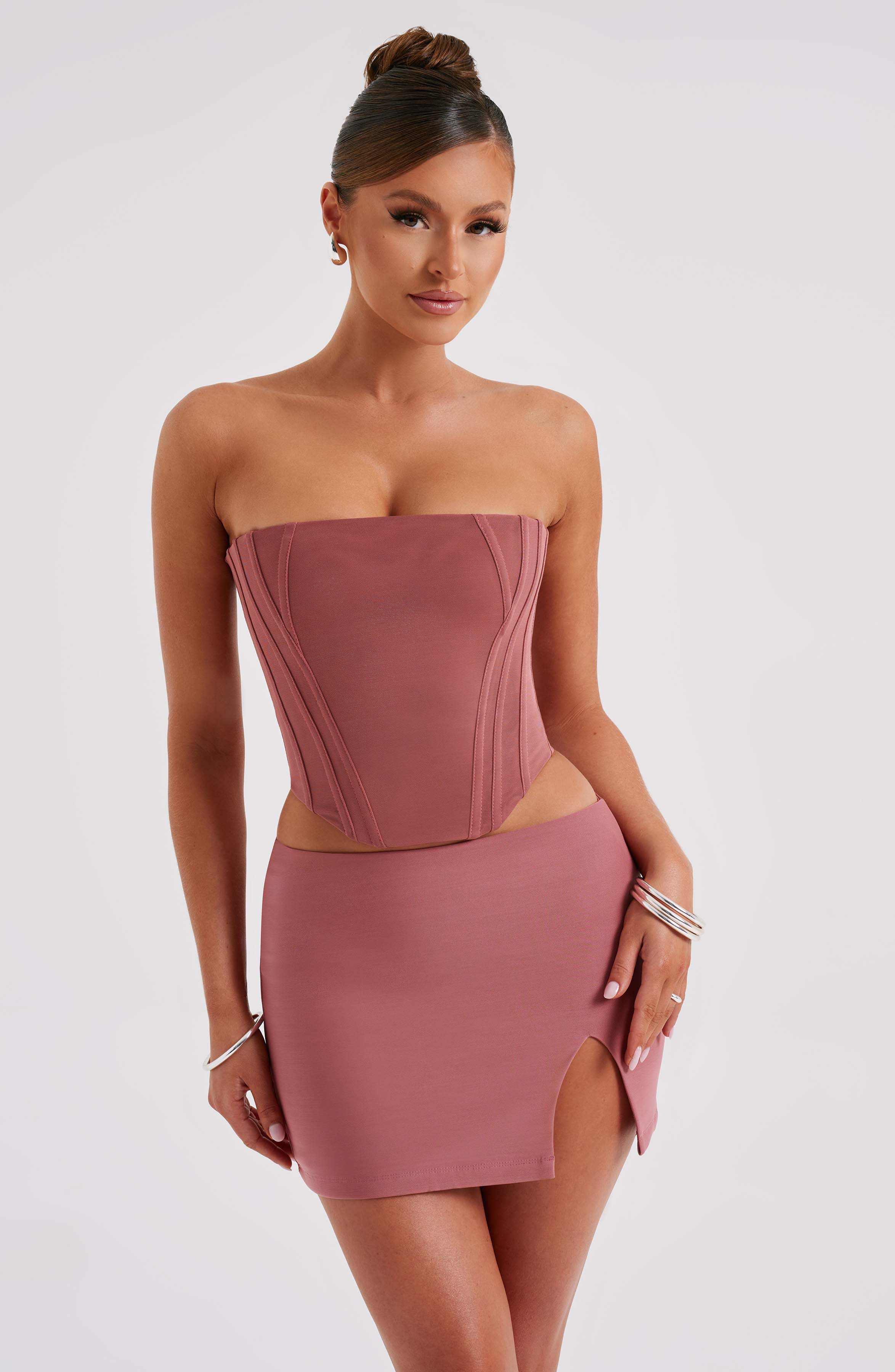 Flourenne Aria Mini Skirt in Rose Pink