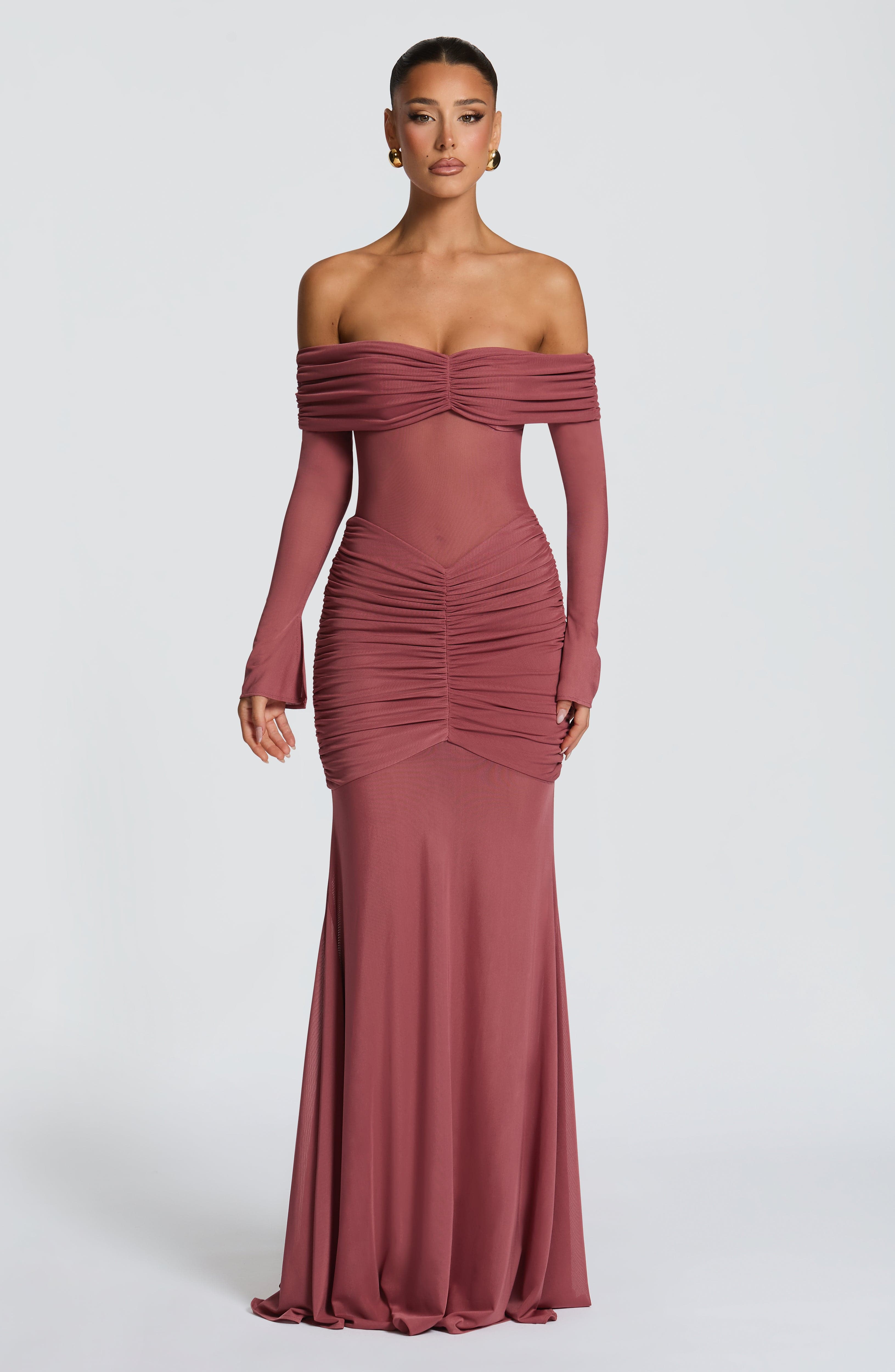 Flourenne Arlena Maxi Dress in Rose Brown