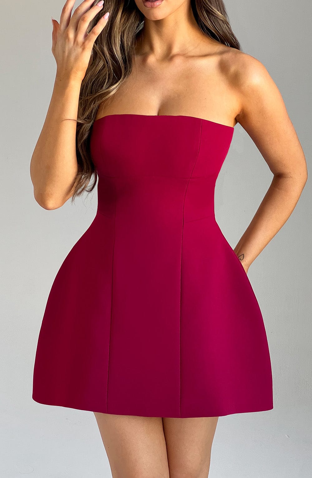 Flourenne Asha Mini Dress in Wine