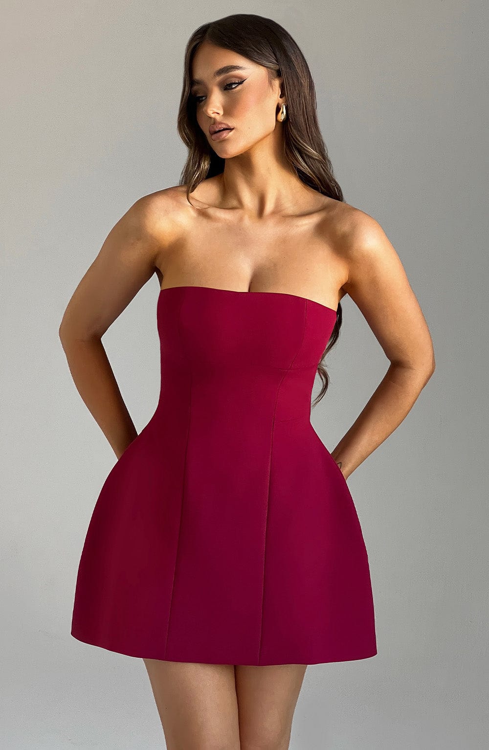 Flourenne Asha Mini Dress in Wine