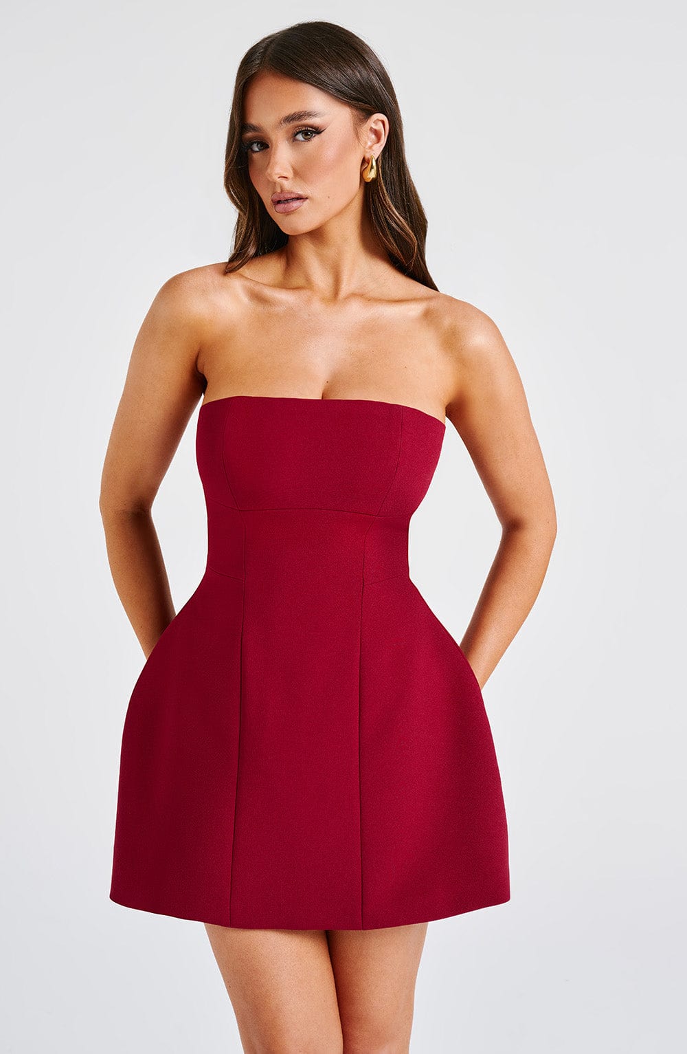 Flourenne Asha Mini Dress in Wine