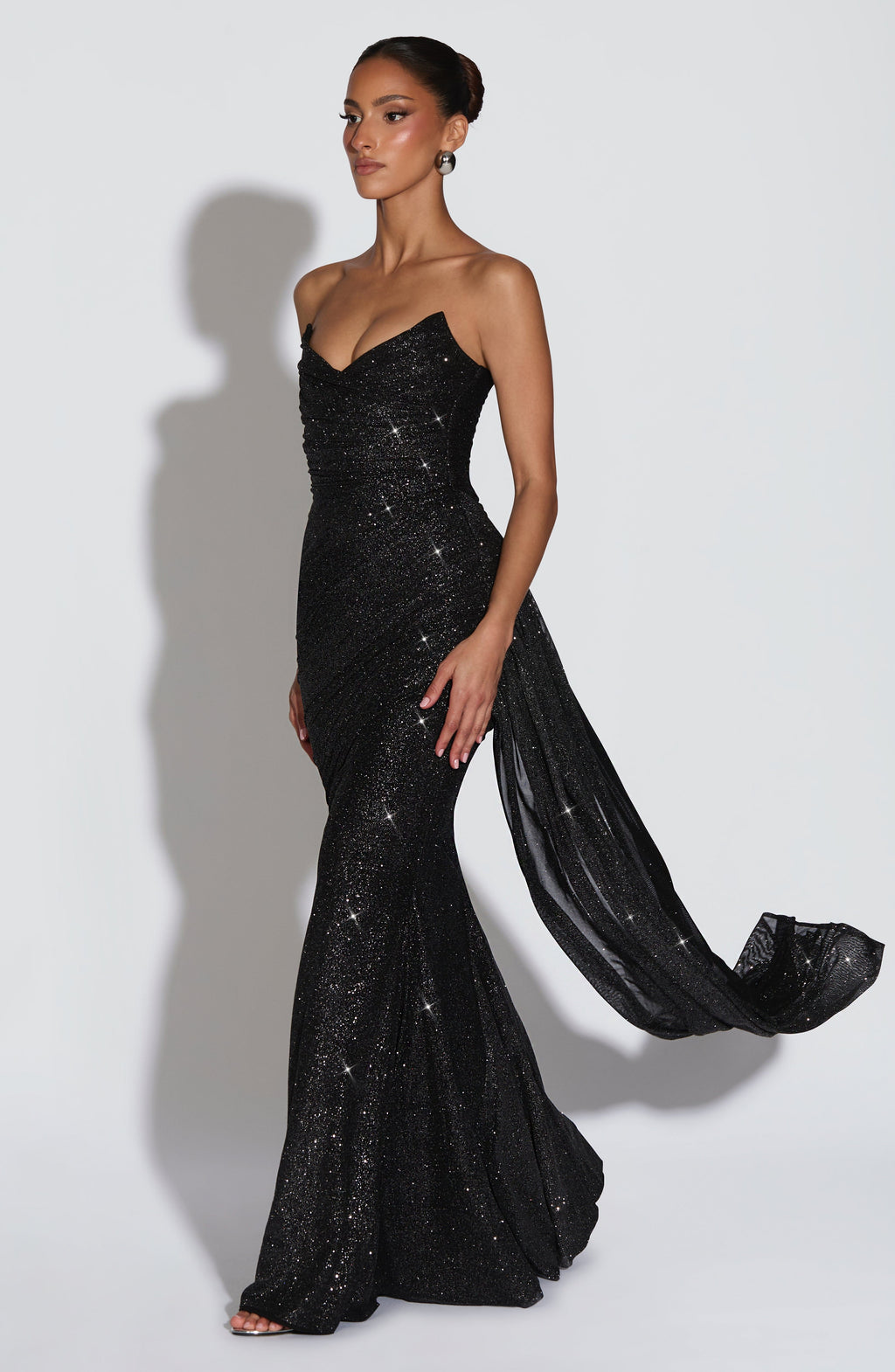 Flourenne Ashira Maxi Dress in Black Sparkle