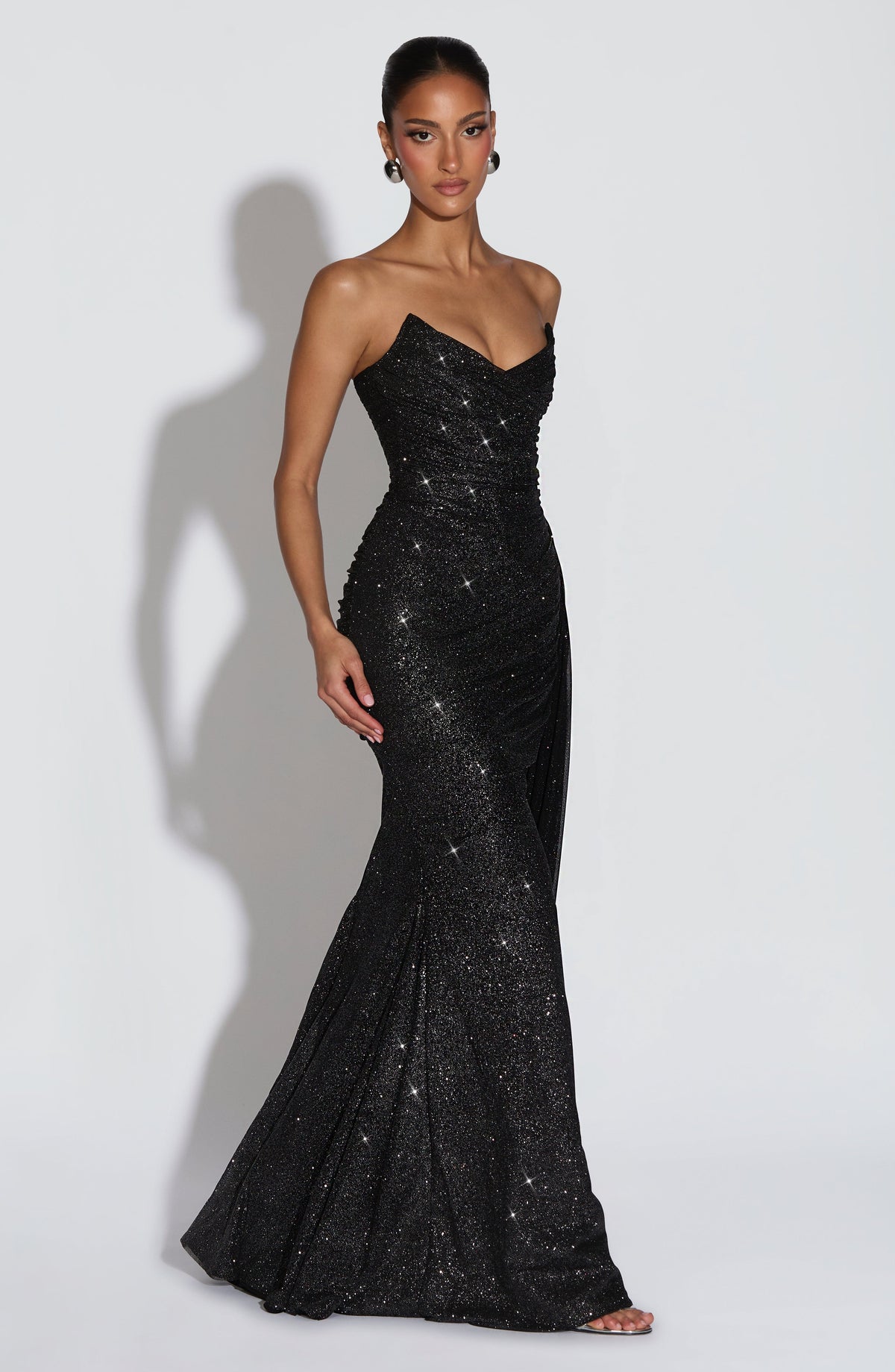 Flourenne Ashira Maxi Dress in Black Sparkle