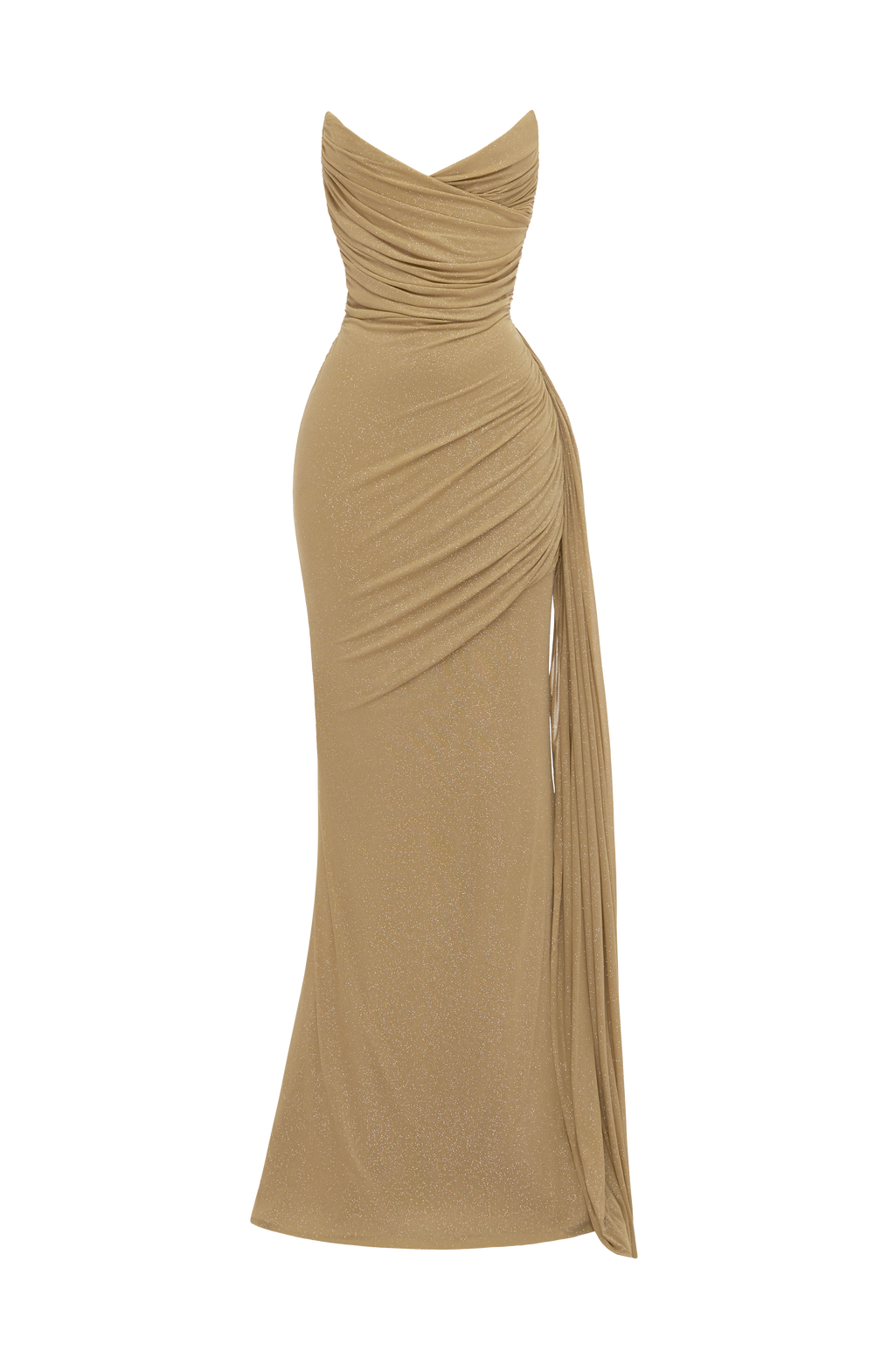Flourenne Ashira Maxi Dress in Gold Sparkle