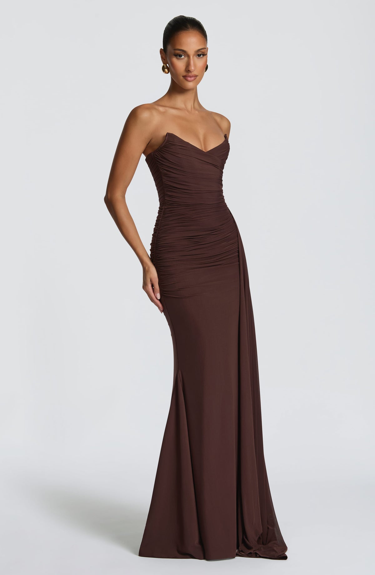 Flourenne Ashira Maxi Dress in Plum Brown