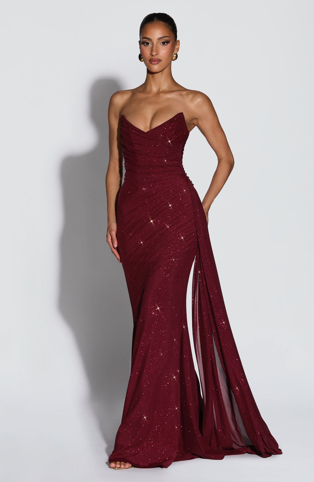 Flourenne Ashira Maxi Dress in Wine Sparkle